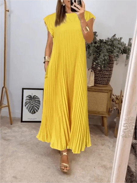 Sandra | Pleated Elegant Dress - Nora & Ivy Boutique