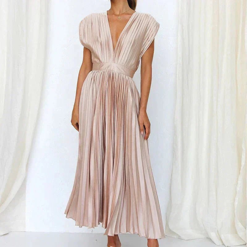 Gown | Graceful V - Neck Dress - Nora & Ivy Boutique