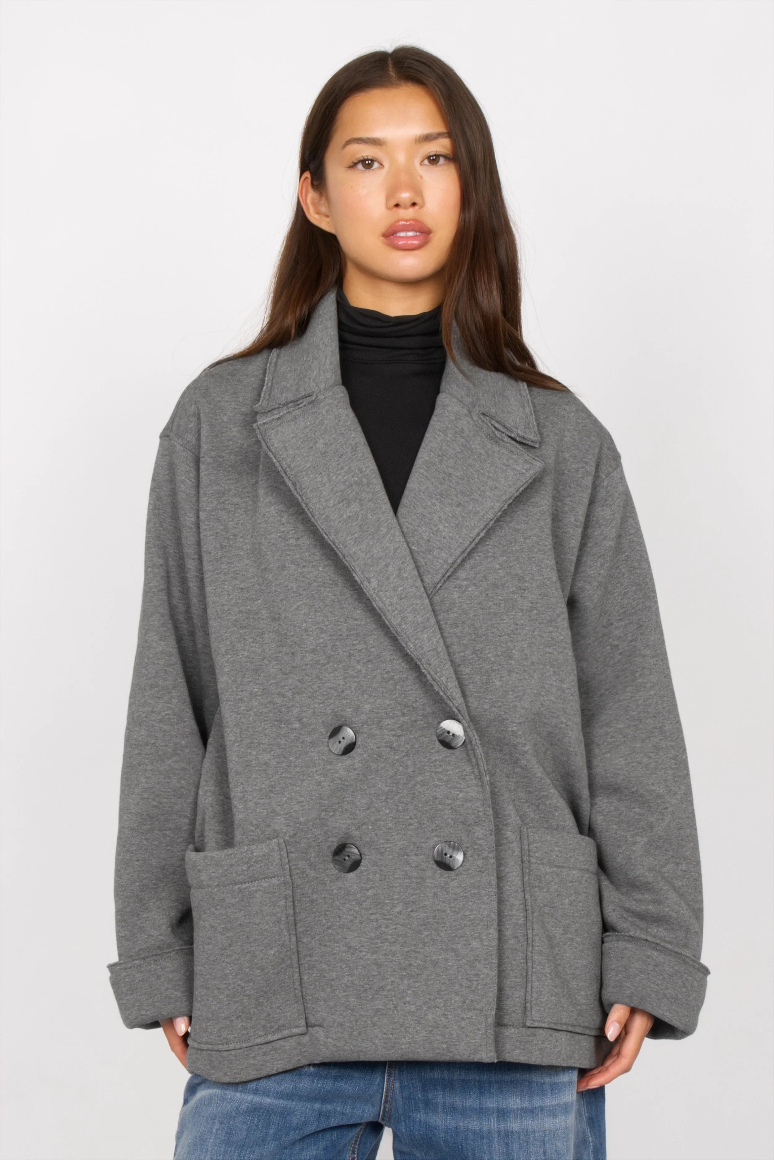 HELIEE oversized sweat short coat