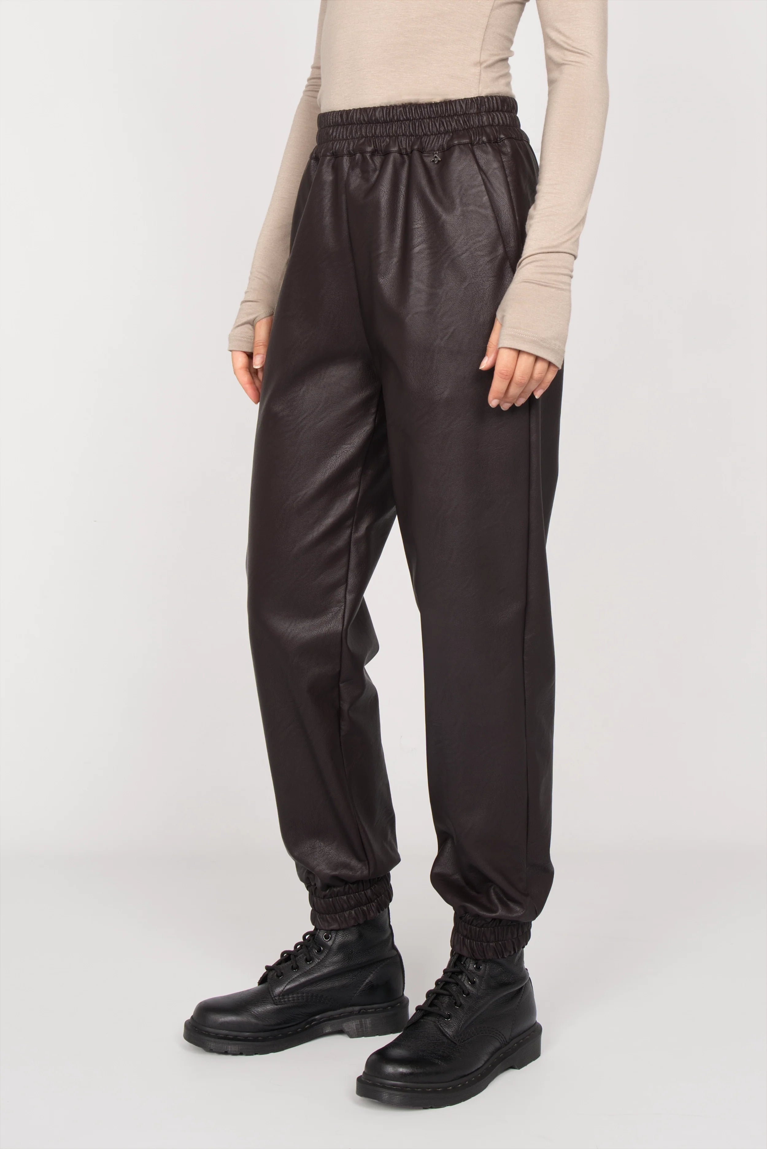 SOOMIN faux leather joggers