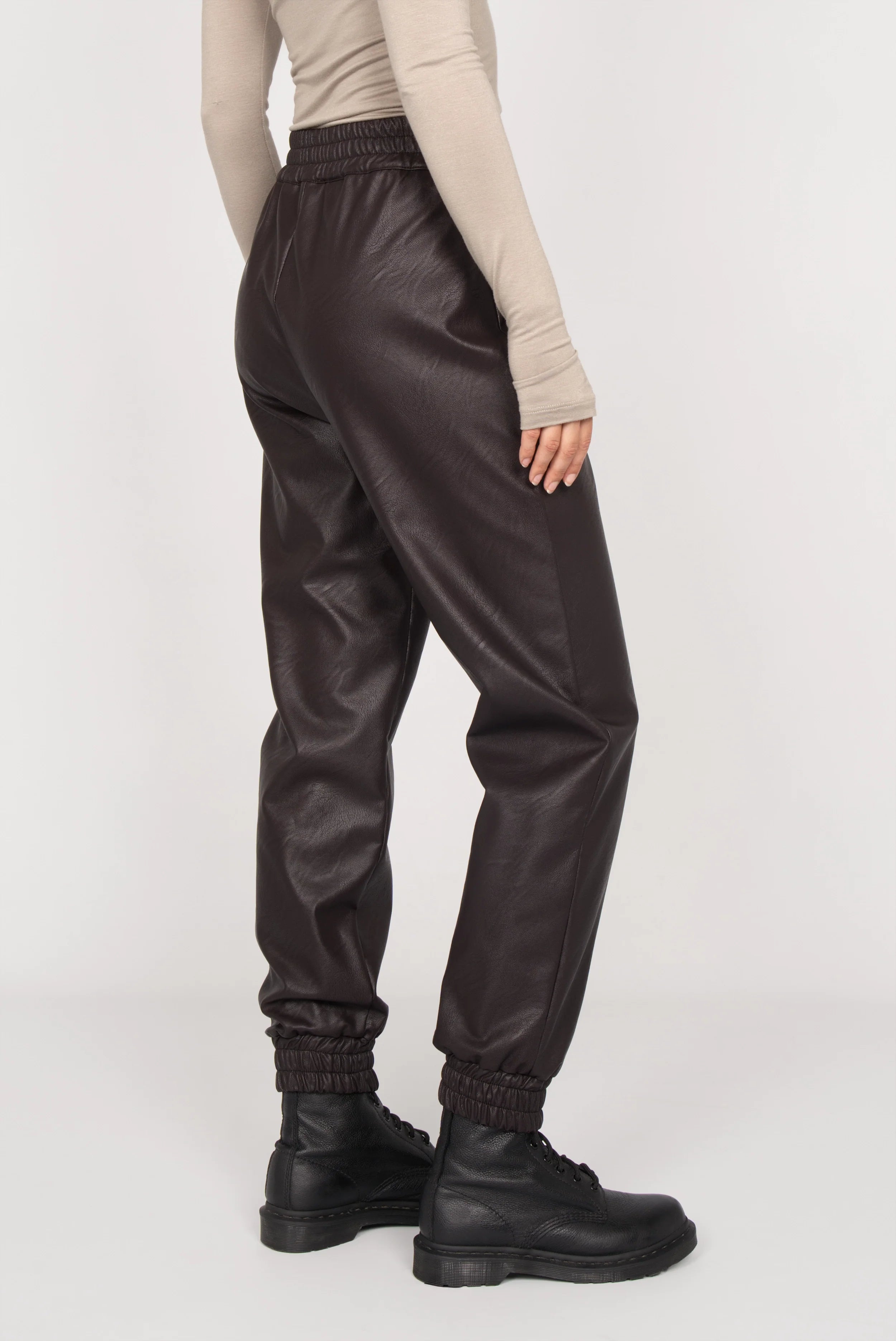 SOOMIN faux leather joggers