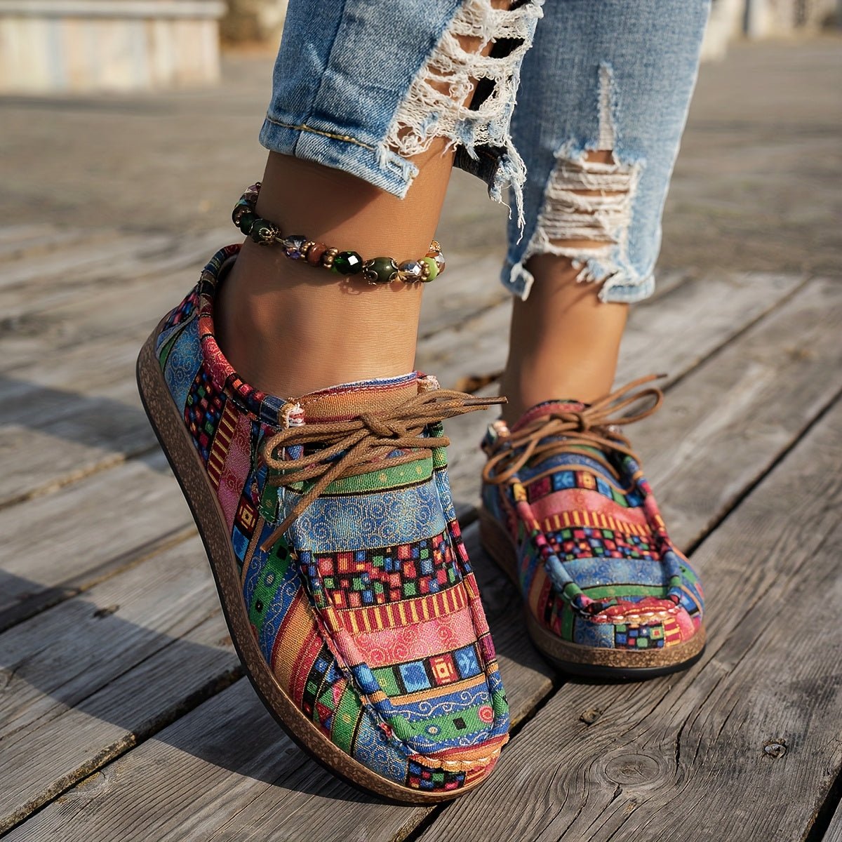 ADELINE – LEVENDIGE PATCHWORK COMFORT SNEAKERS - Nora & Ivy Boutique