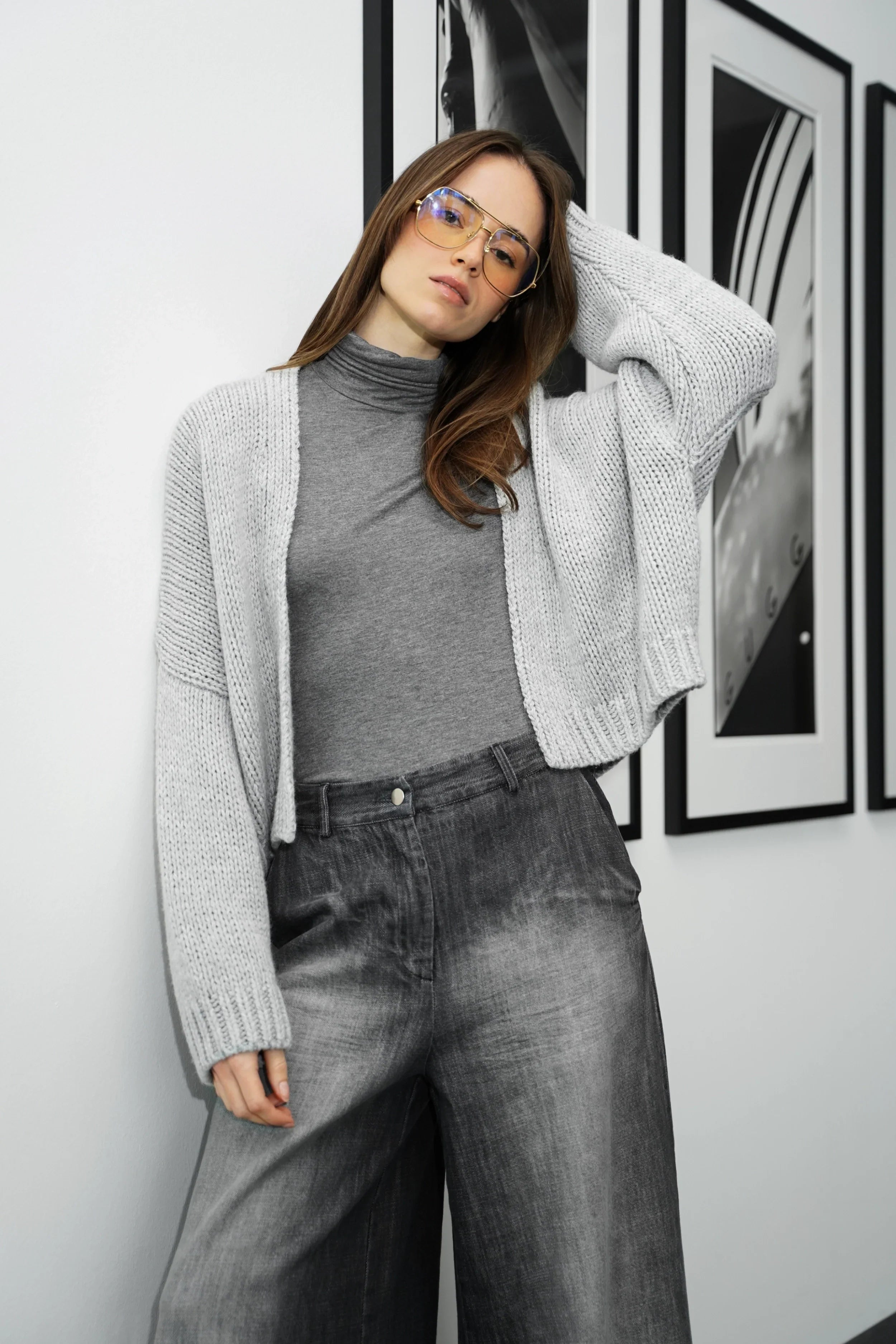 ALIXA cropped knit cardigan