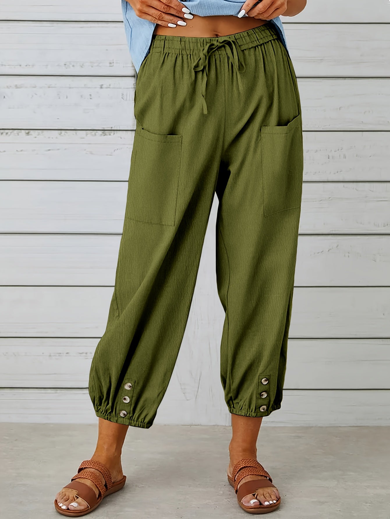Kate - Wide Leg Capri Pants - Nora & Ivy Boutique