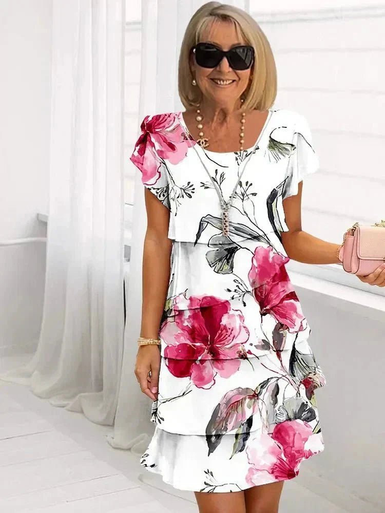 Jenna | Cascading Floral Dress - Nora & Ivy Boutique