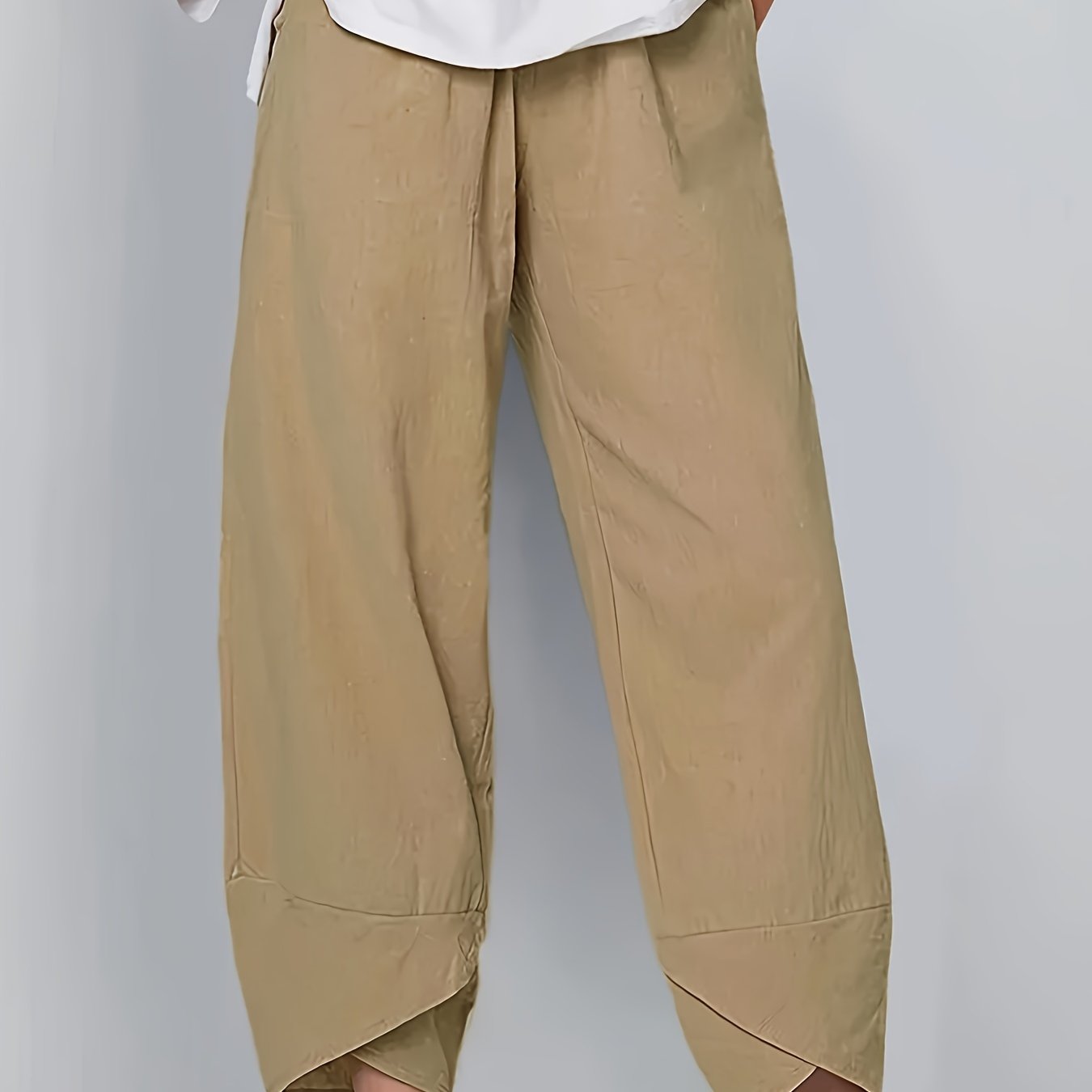 Anna - Asymmetric Hem Cropped Trousers - Nora & Ivy Boutique