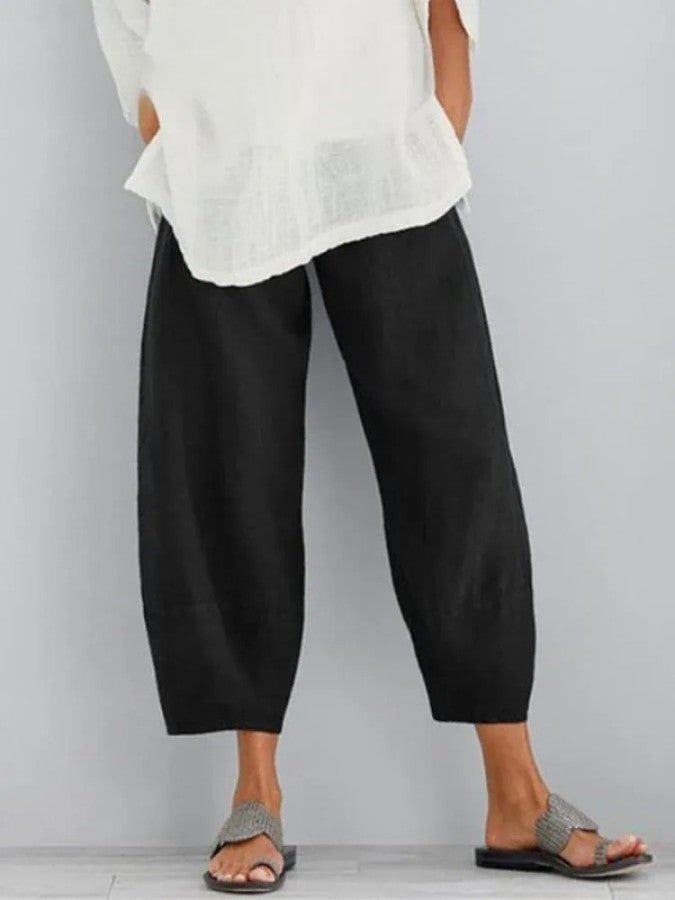 Sophie - Linnen Breeze Cropped Trousers - Nora & Ivy Boutique