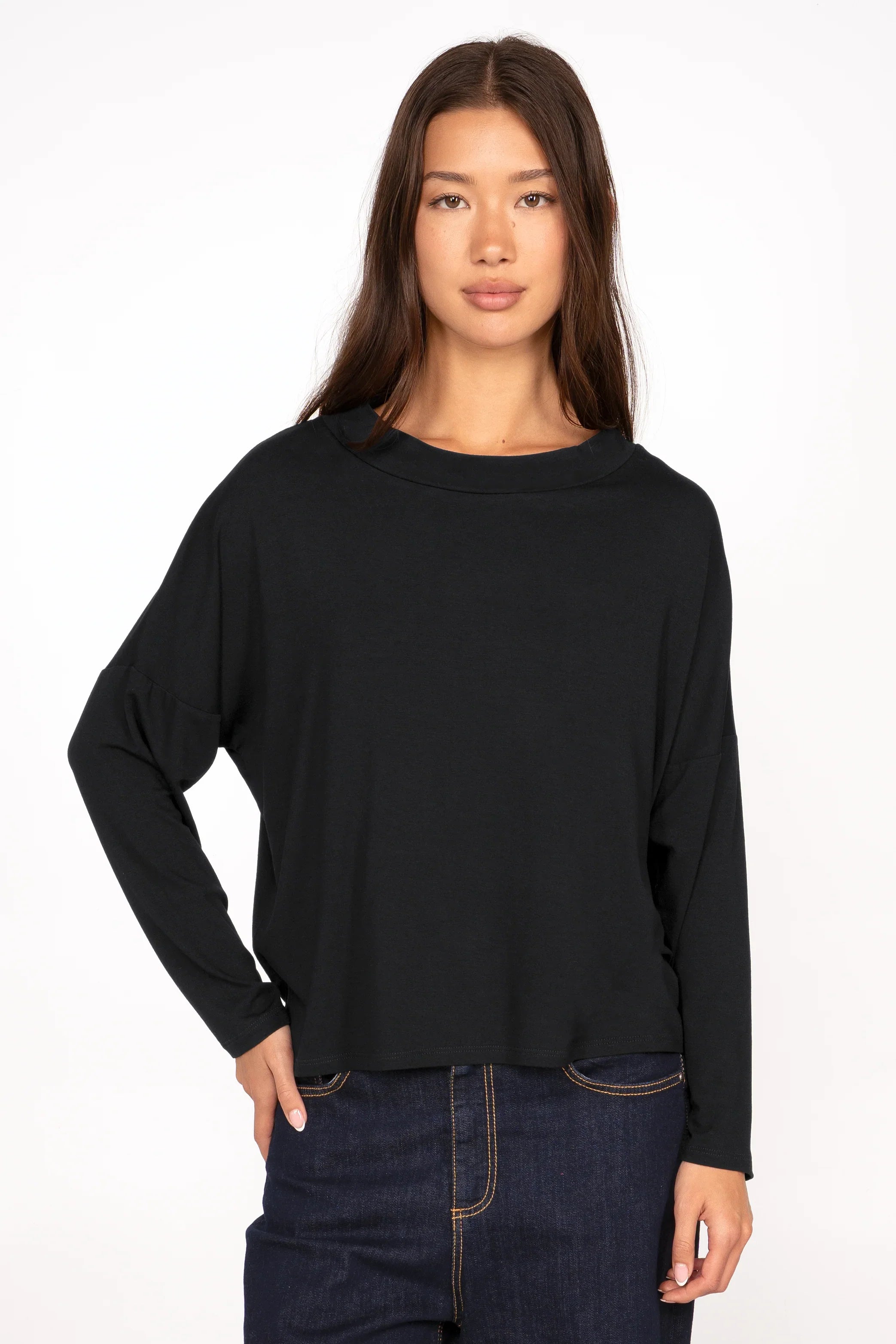 ALFERA long-sleeved shirt made from lightweight viscose jersey