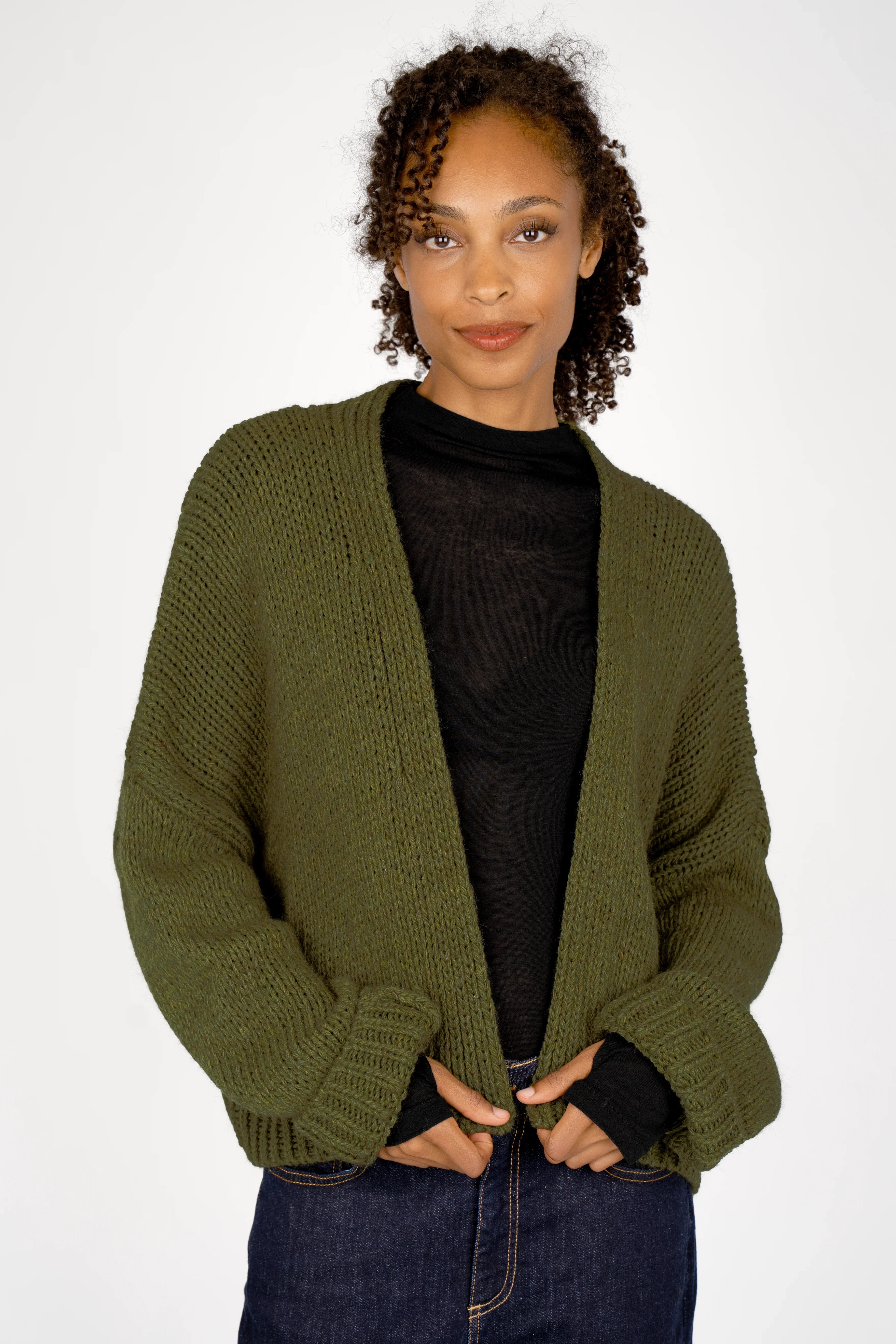 ALIXA cropped knit cardigan