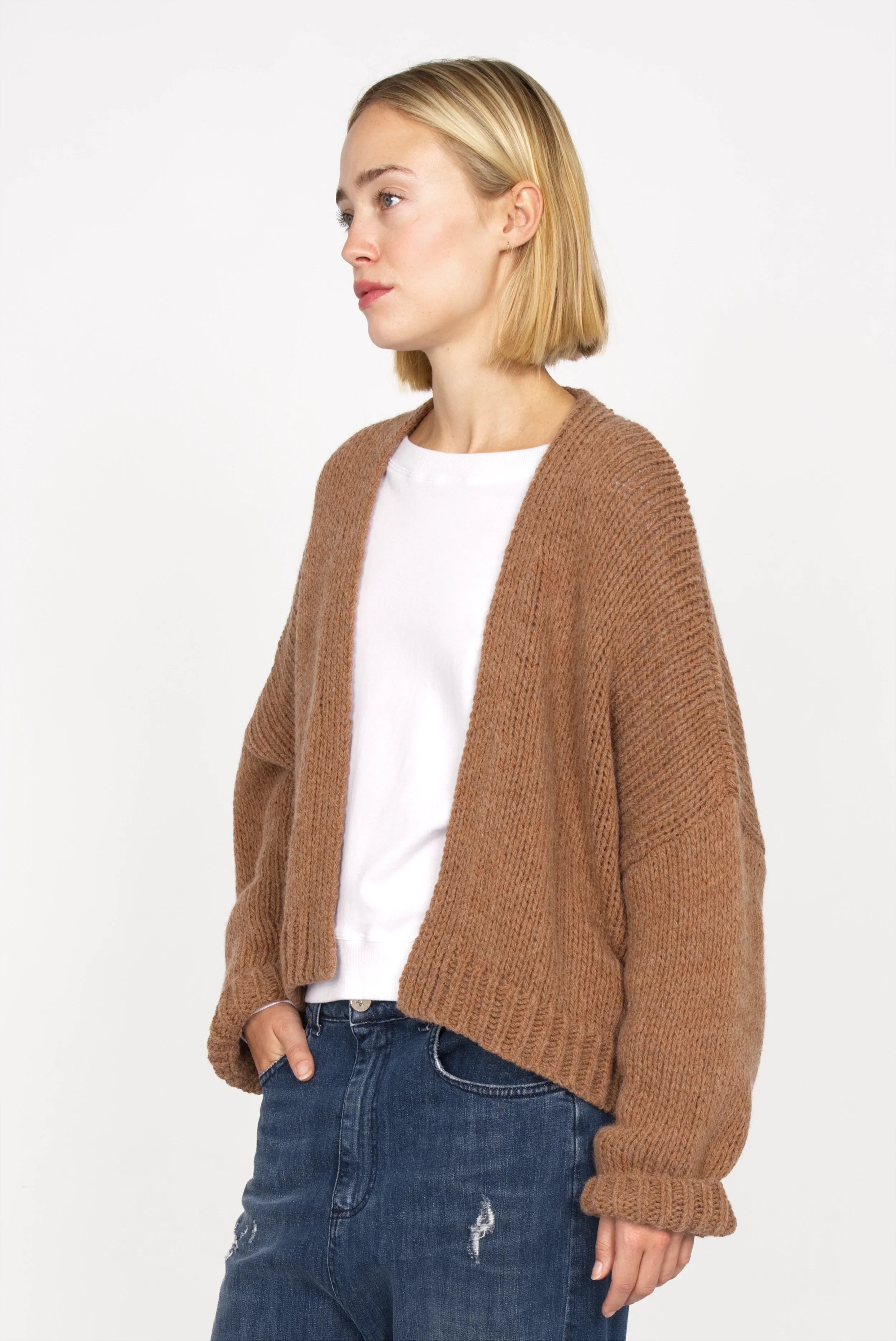 ALIXA cropped knit cardigan