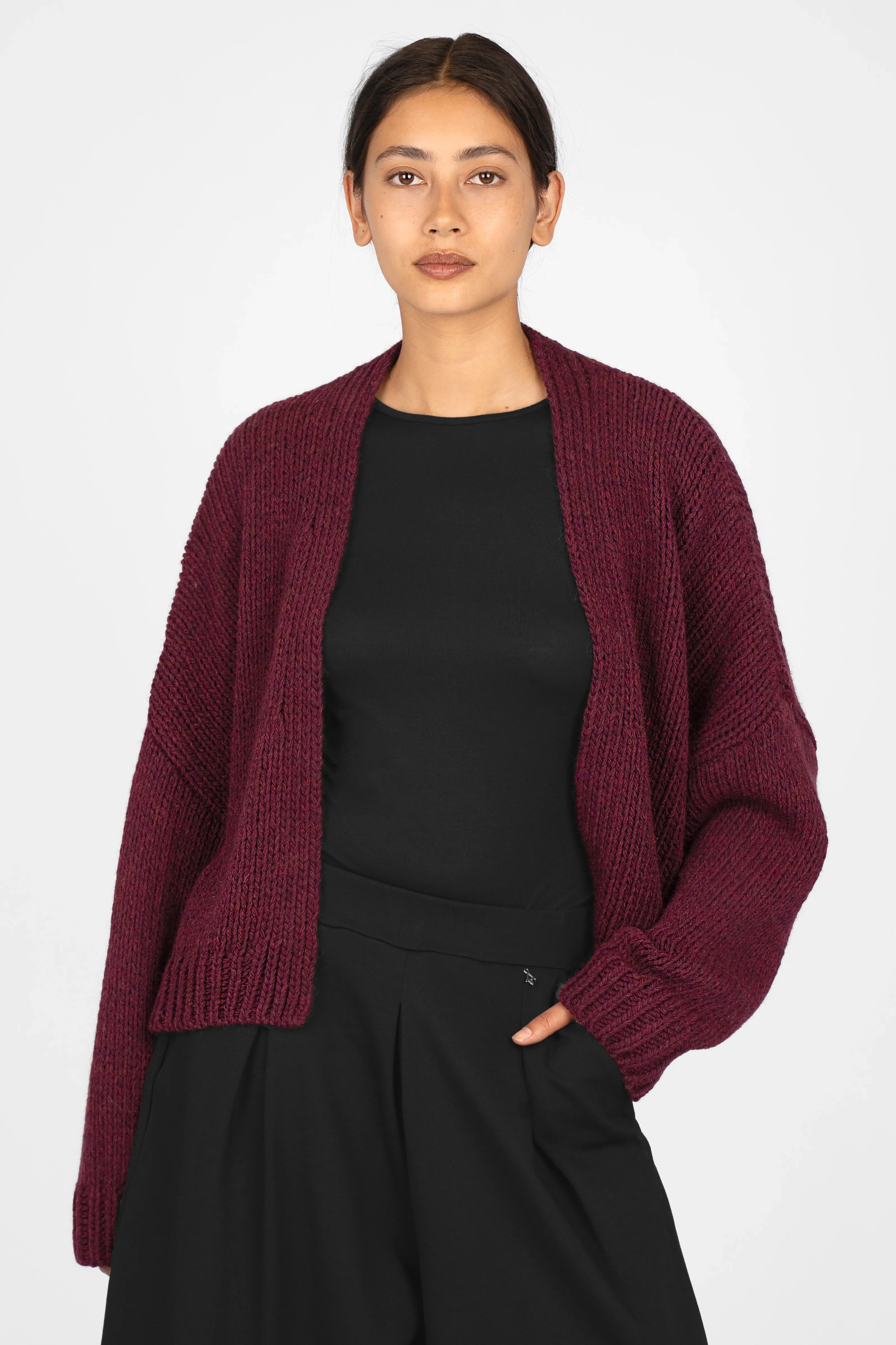 ALIXA cropped knit cardigan