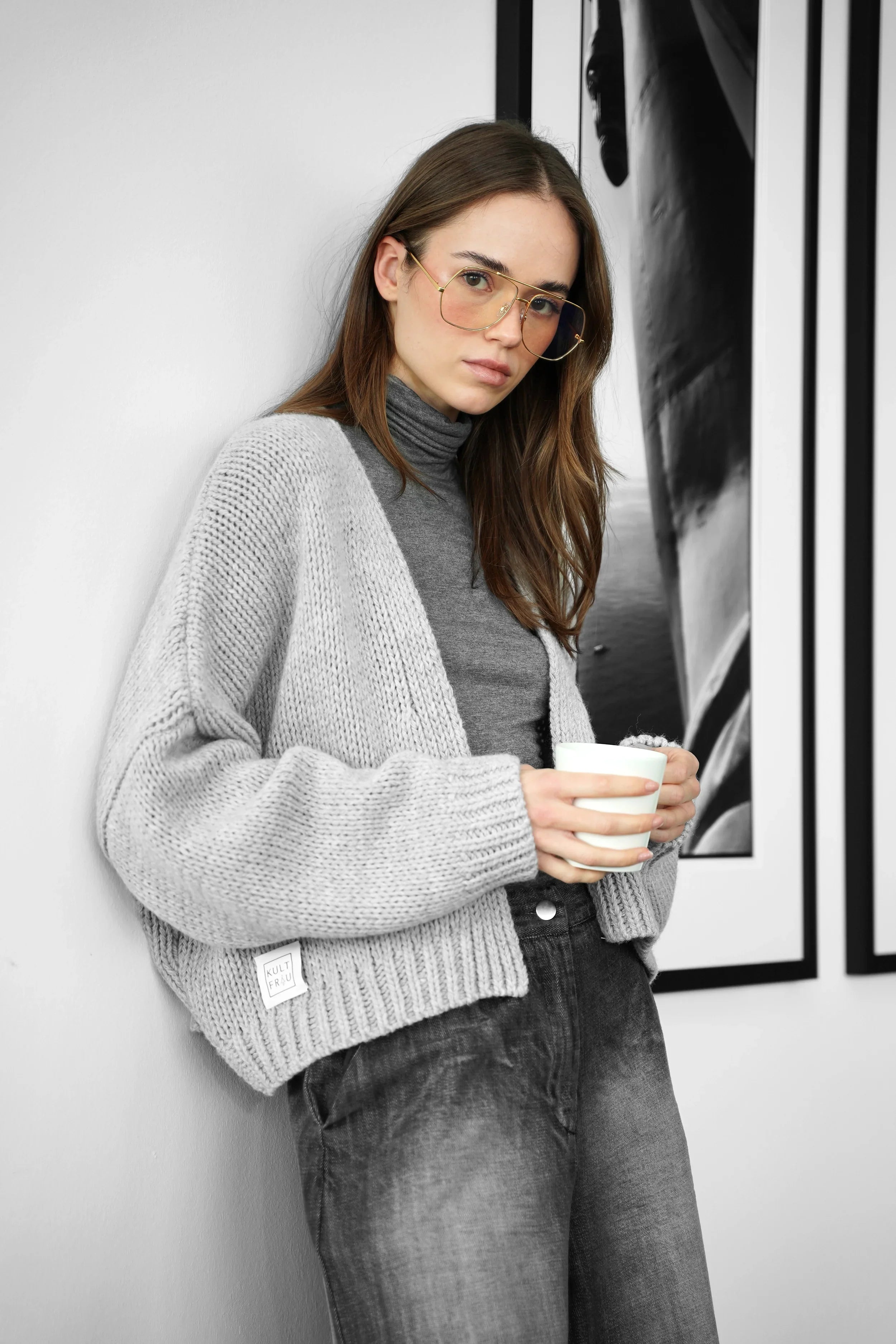 ALIXA cropped knit cardigan