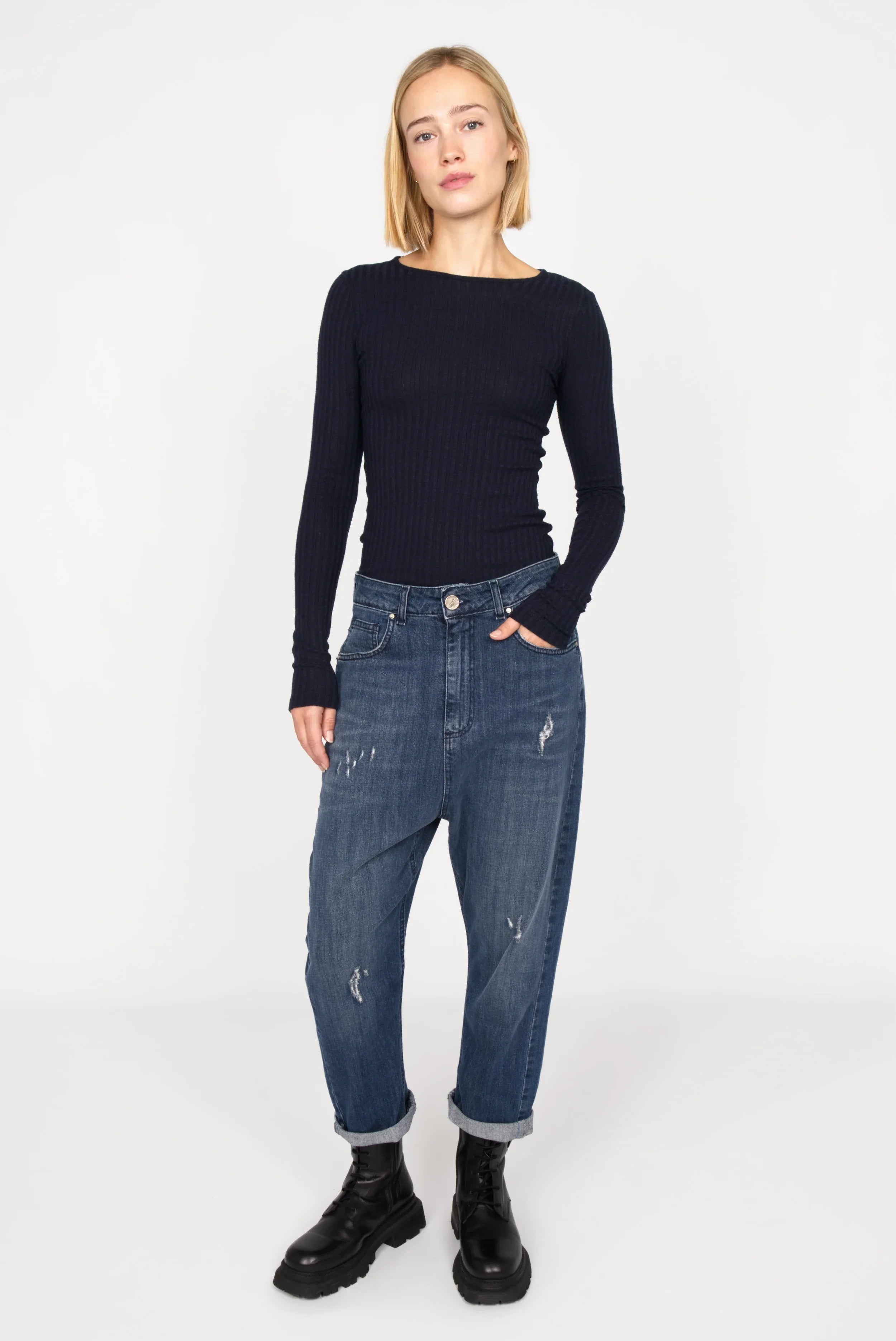BETTIE longsleeve in fine knit rib