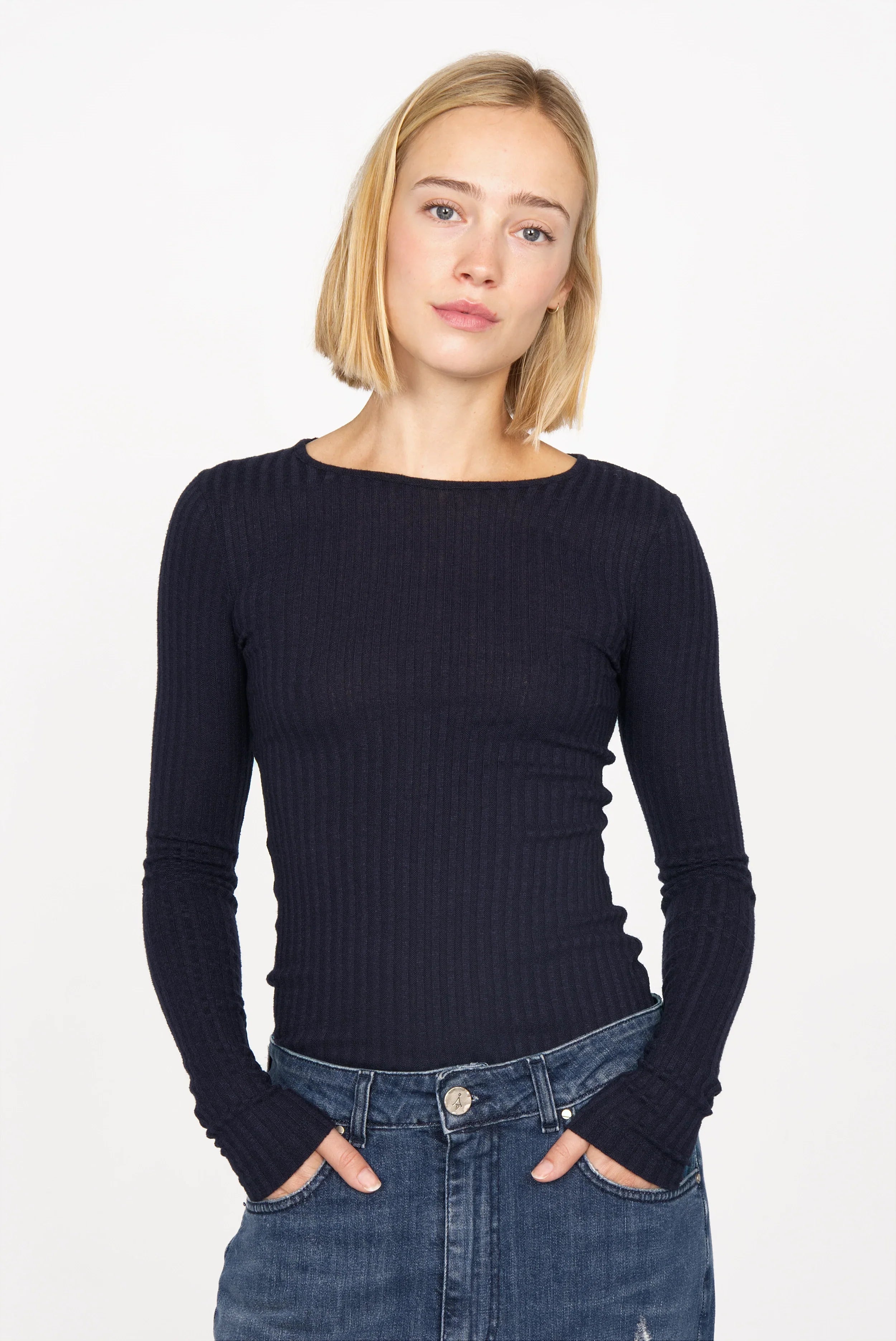 BETTIE longsleeve in fine knit rib