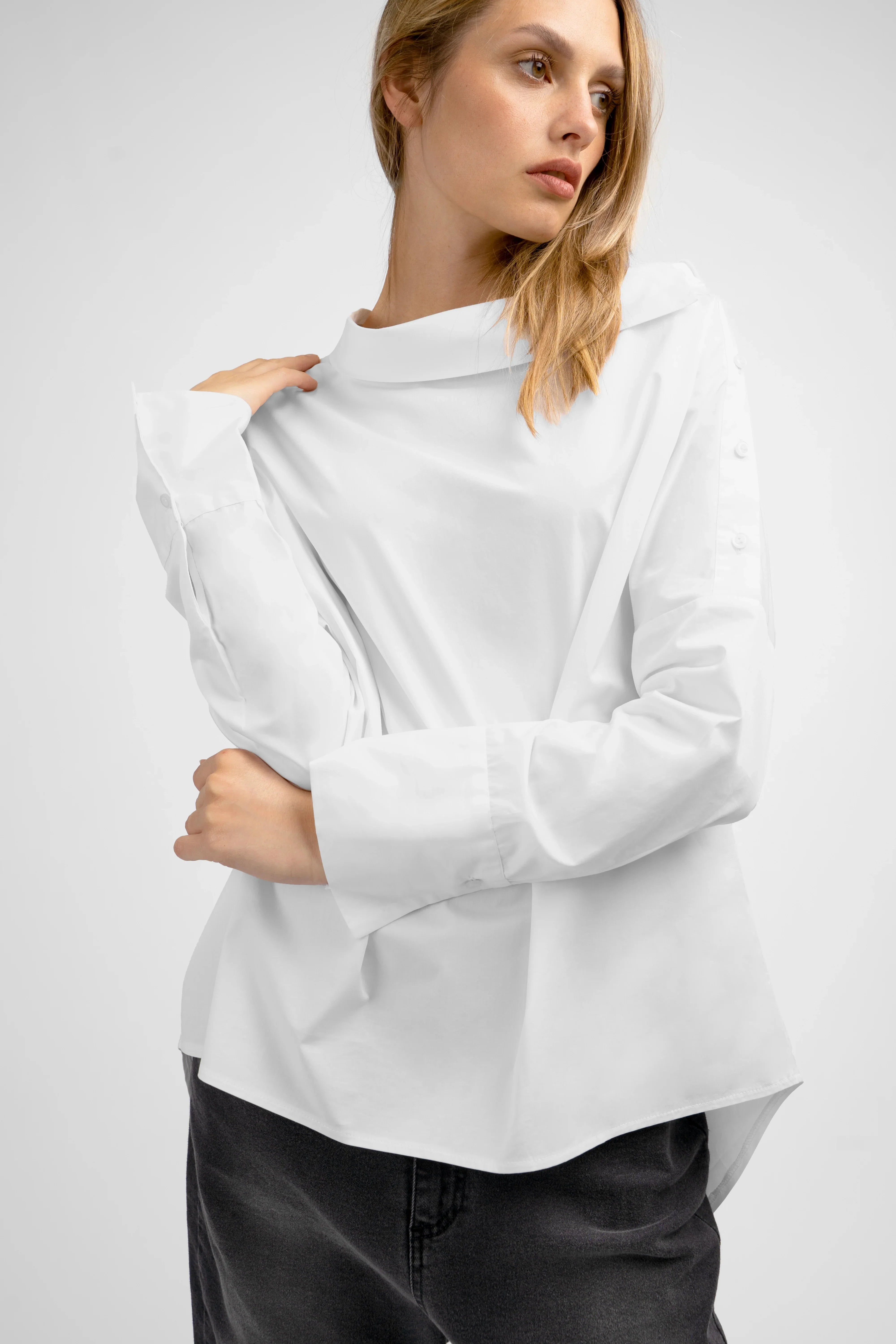 BONI asymmetric one shoulder blouse
