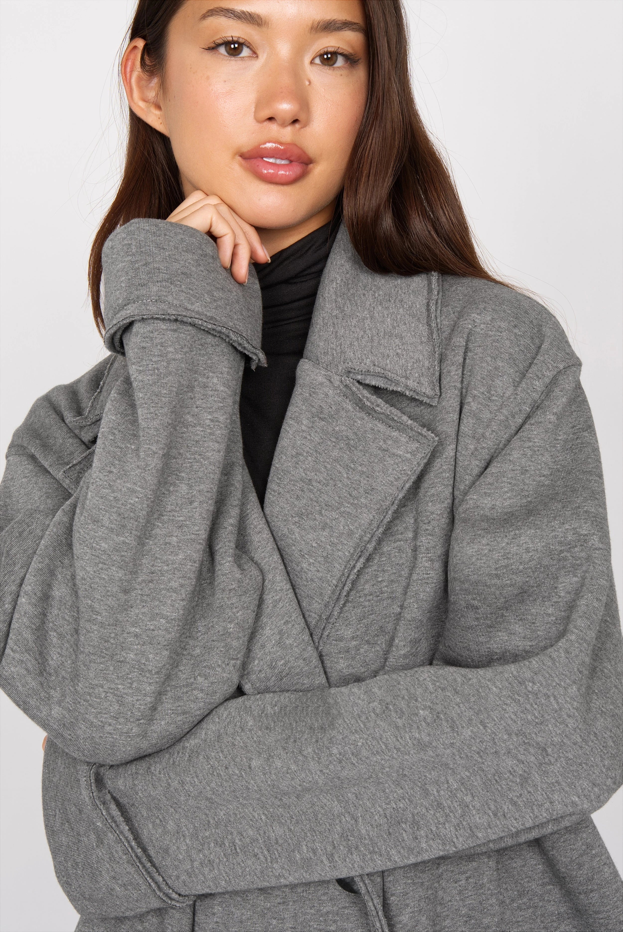 HELIEE oversized sweat short coat
