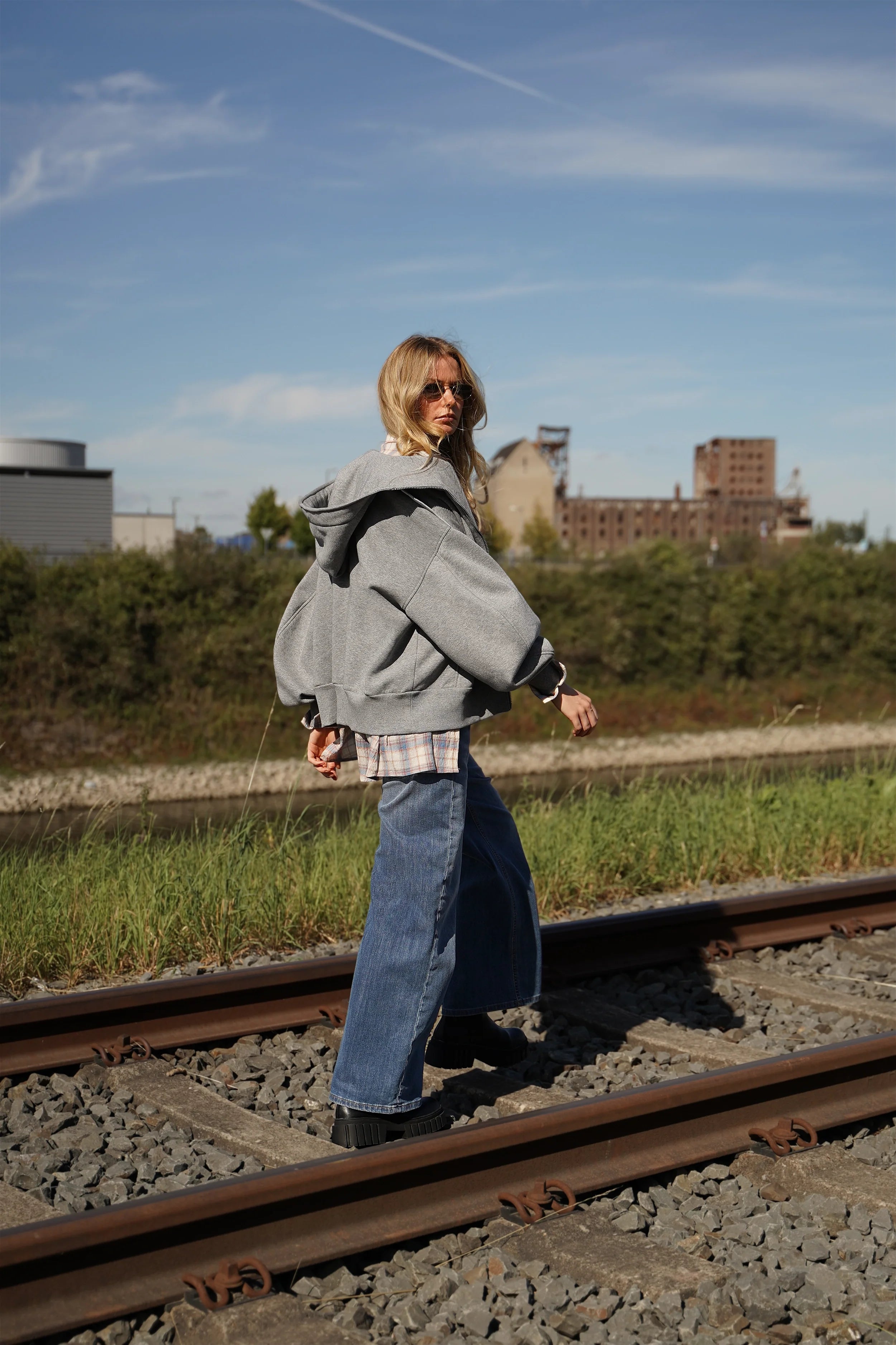 HEDIE Zip-Hoodie Grey melange