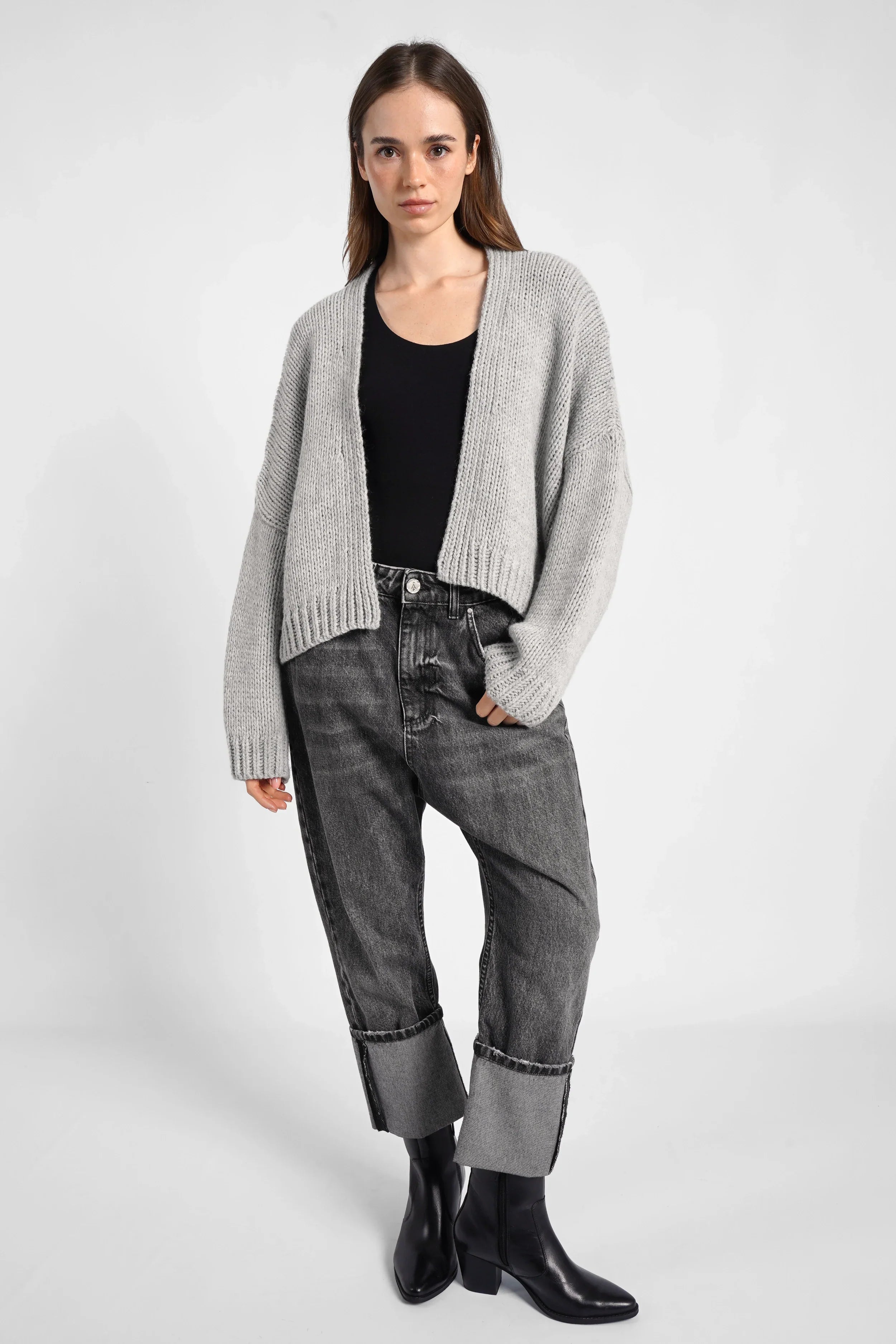 ALIXA cropped knit cardigan