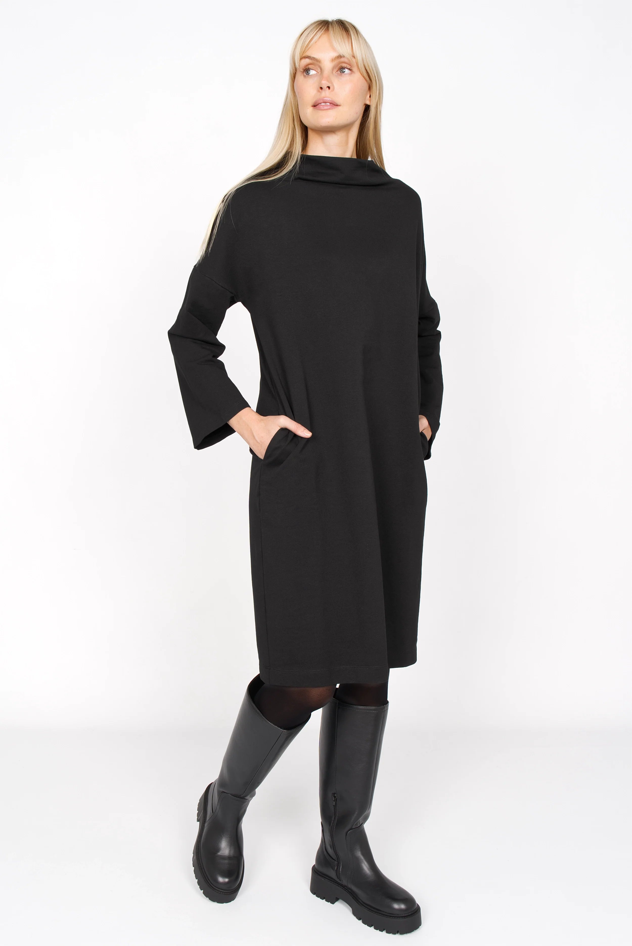 ELYA sweat dress with high collar