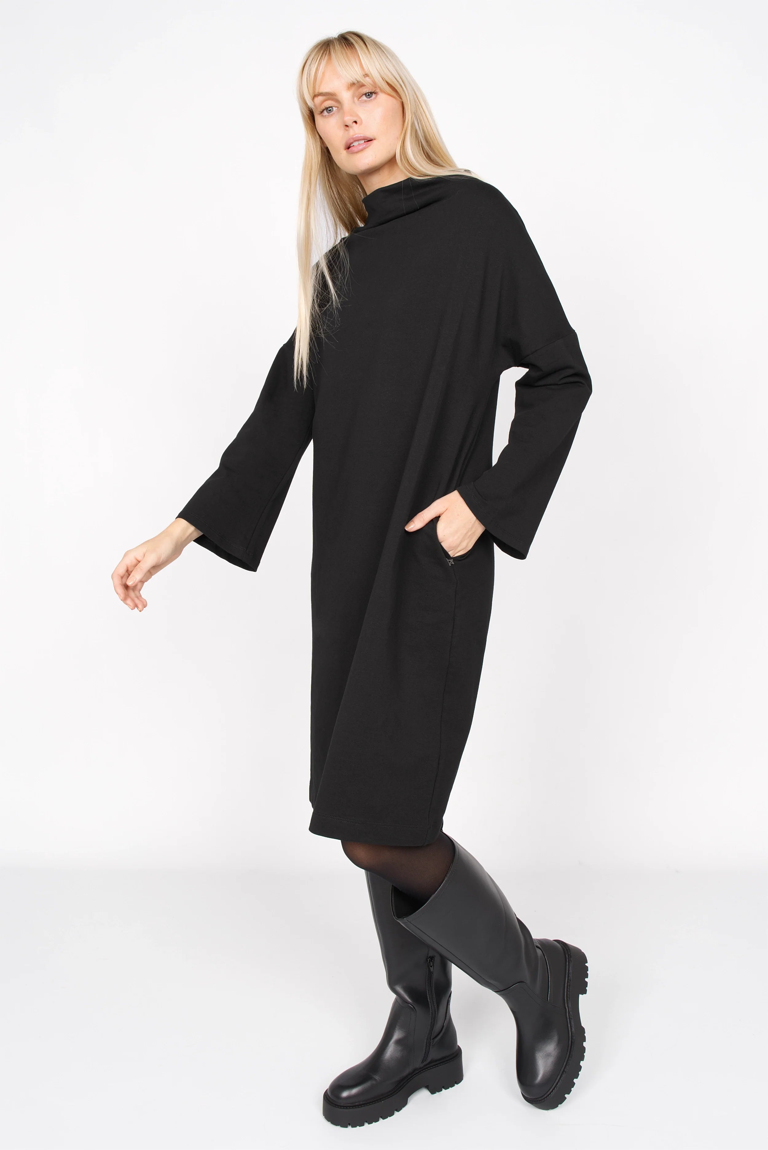 ELYA sweat dress with high collar