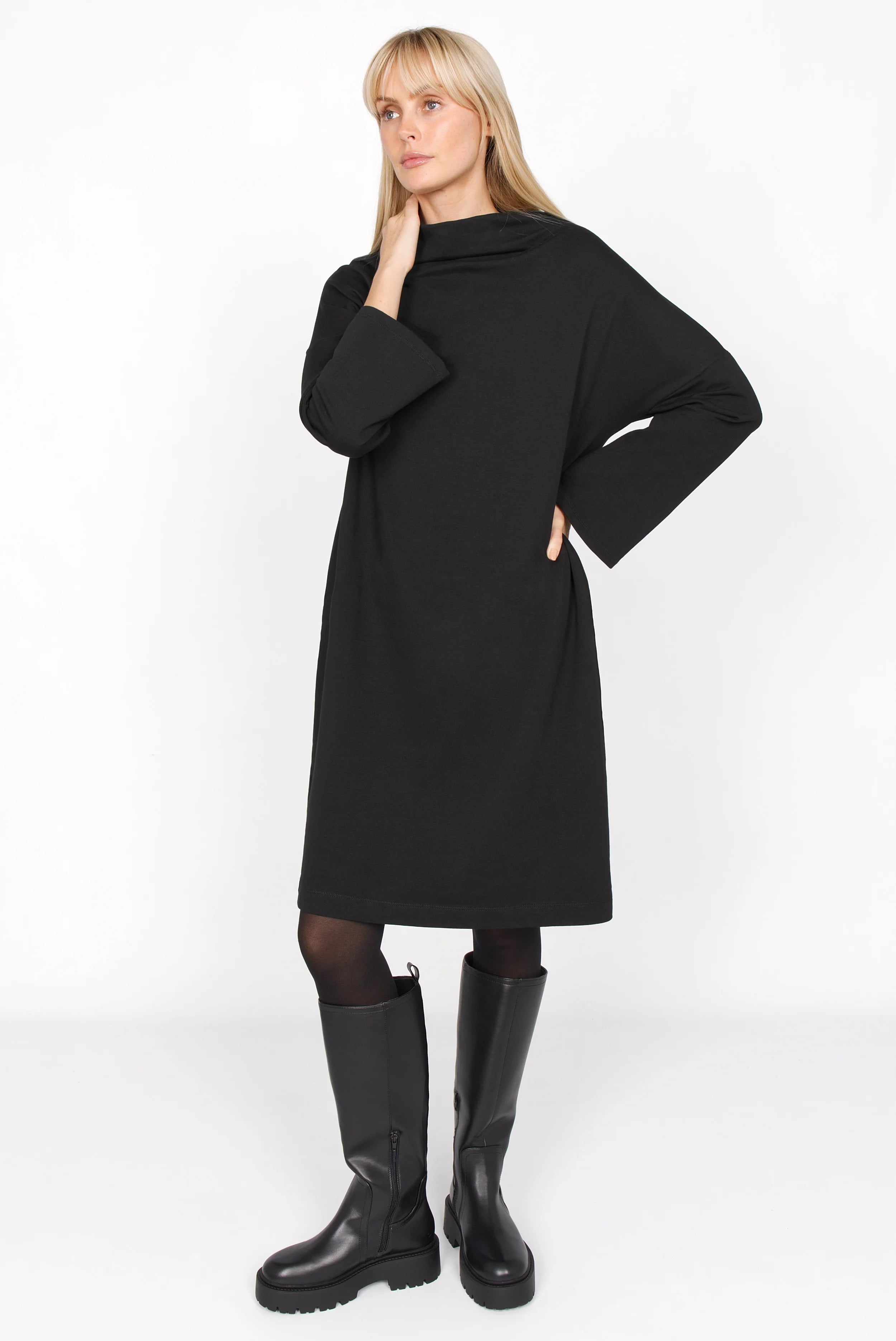ELYA sweat dress with high collar