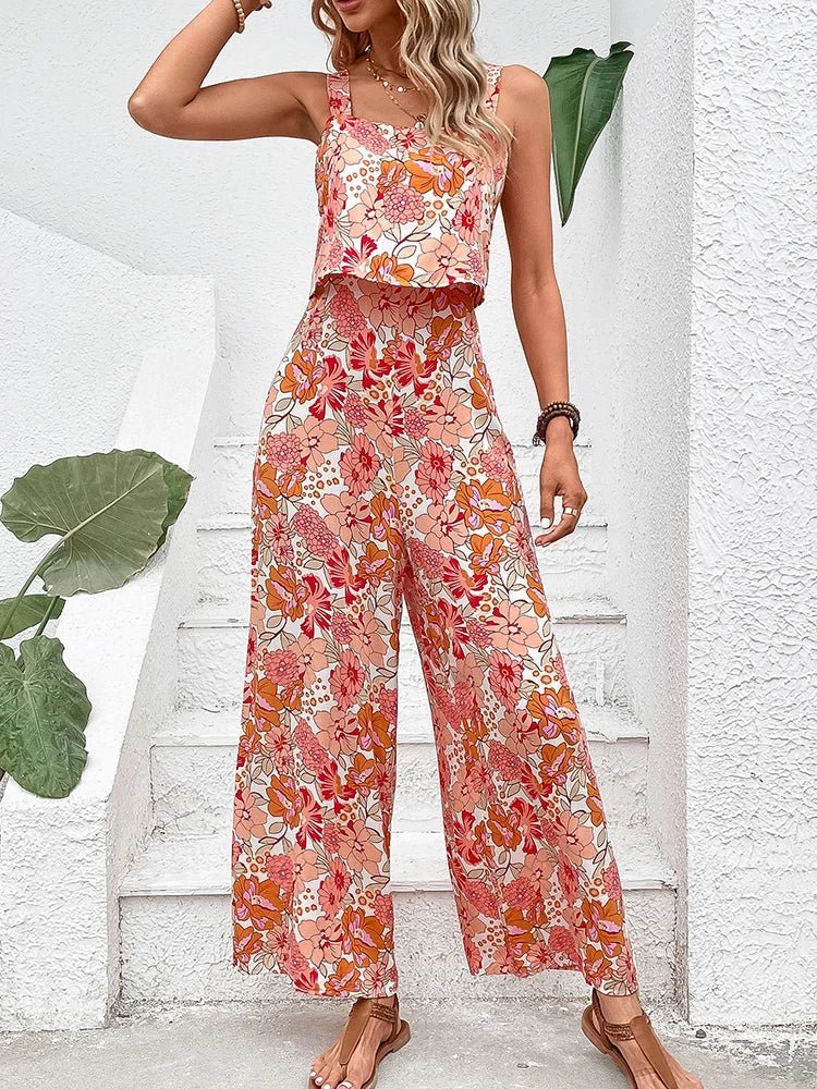 Nympha | Floral Wide - leg Jumpsuit - Nora & Ivy Boutique