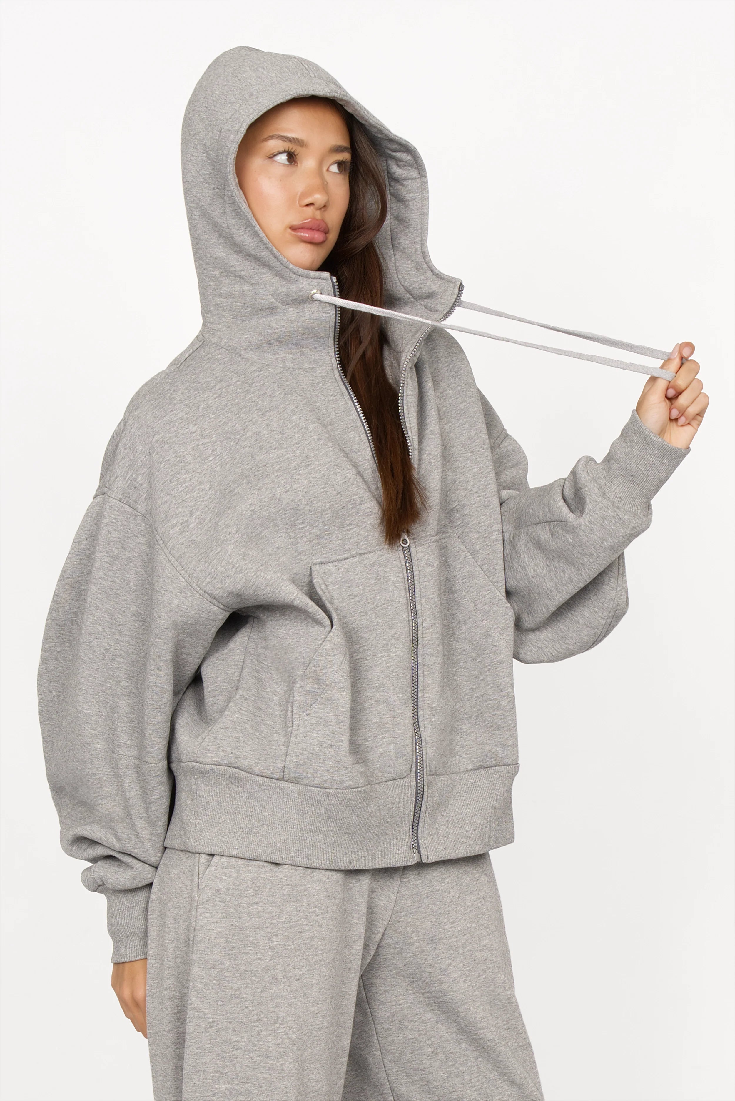 HEDIE Zip-Hoodie Grey melange