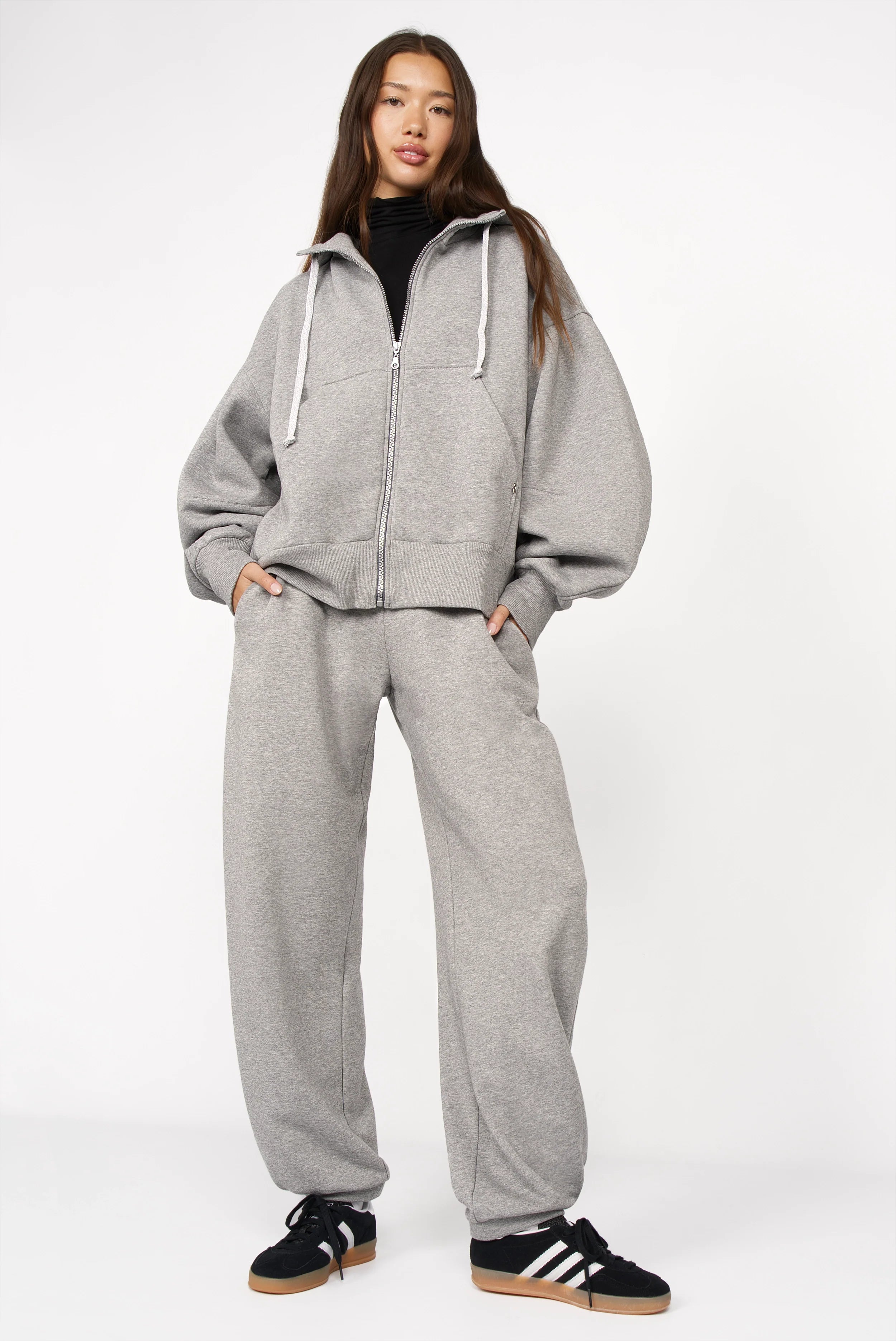 HEDIE Zip-Hoodie Grey melange