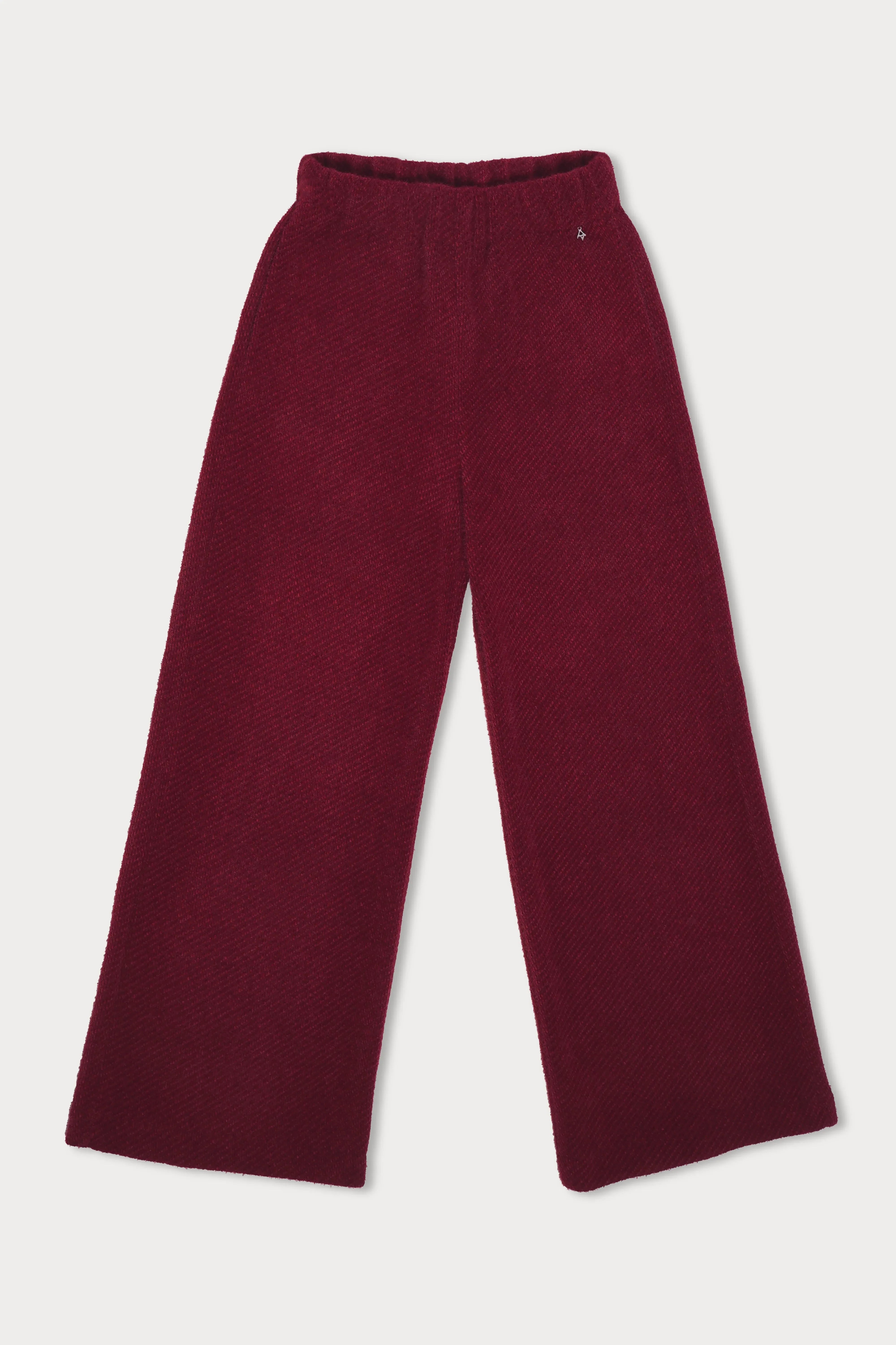 KELYA wide leg trousers with velvety-soft short-haired fur texture