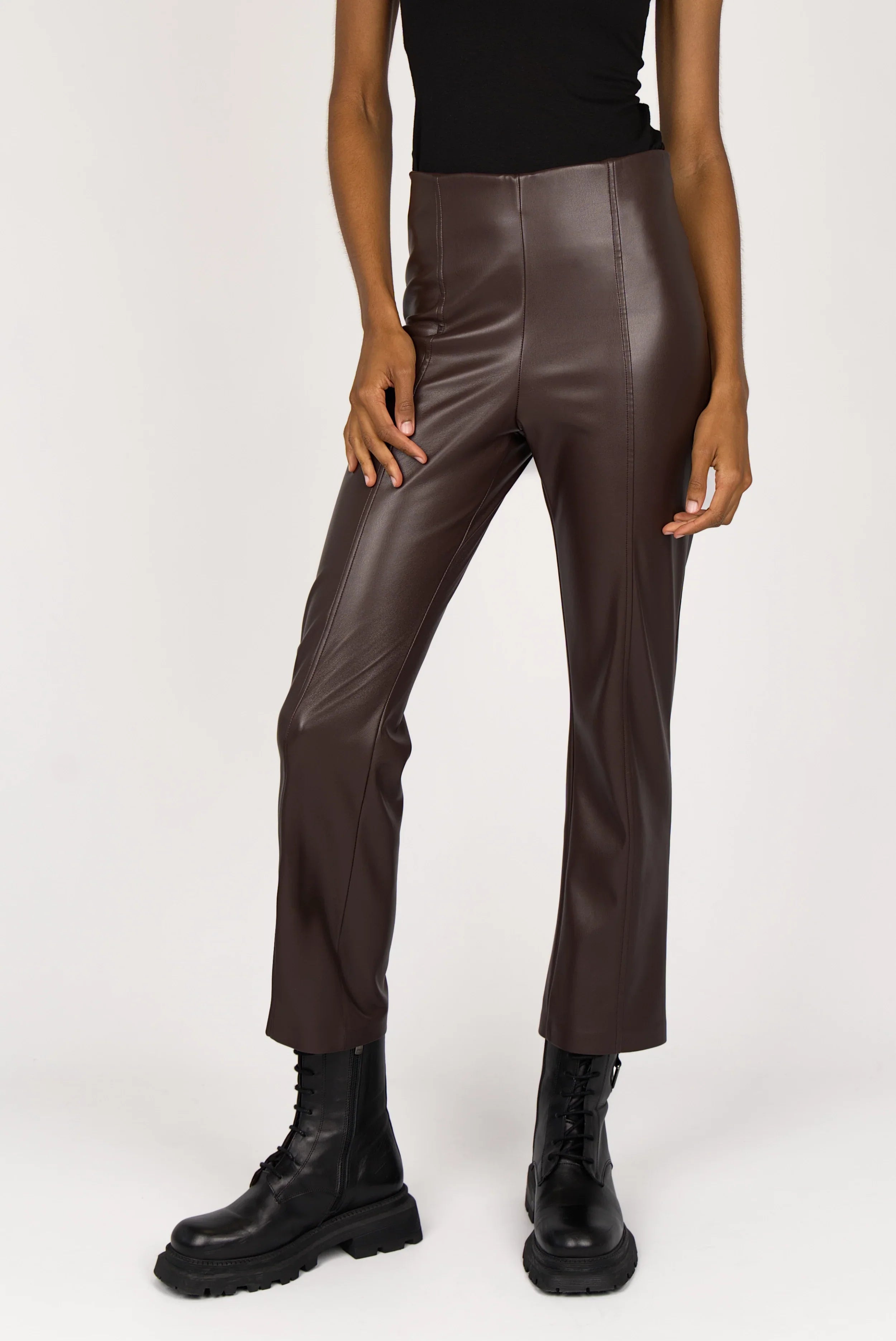 LIMGARD flared eco-leather trousers