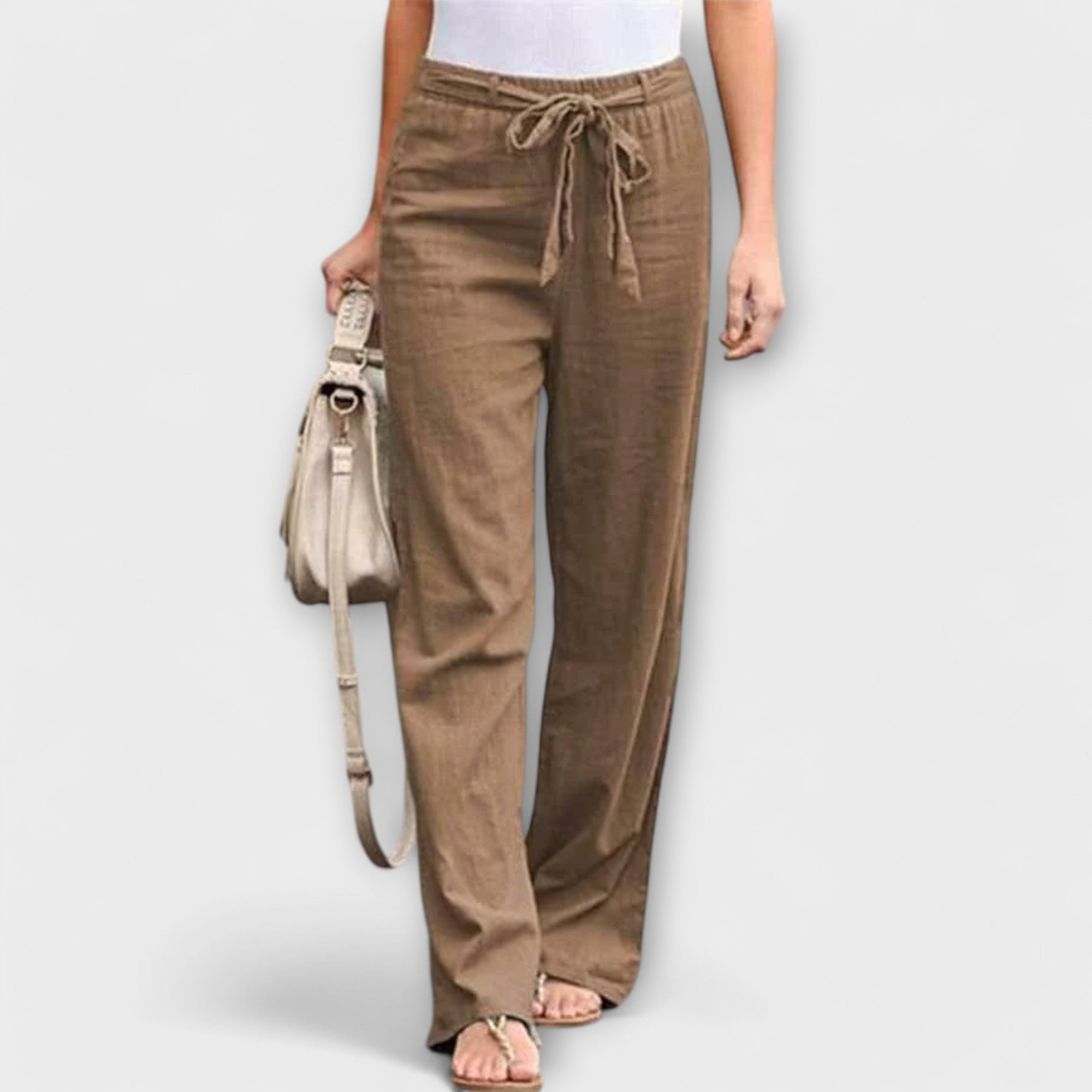 Ivy - Tie - Waist Wide - Leg Trousers - Nora & Ivy Boutique
