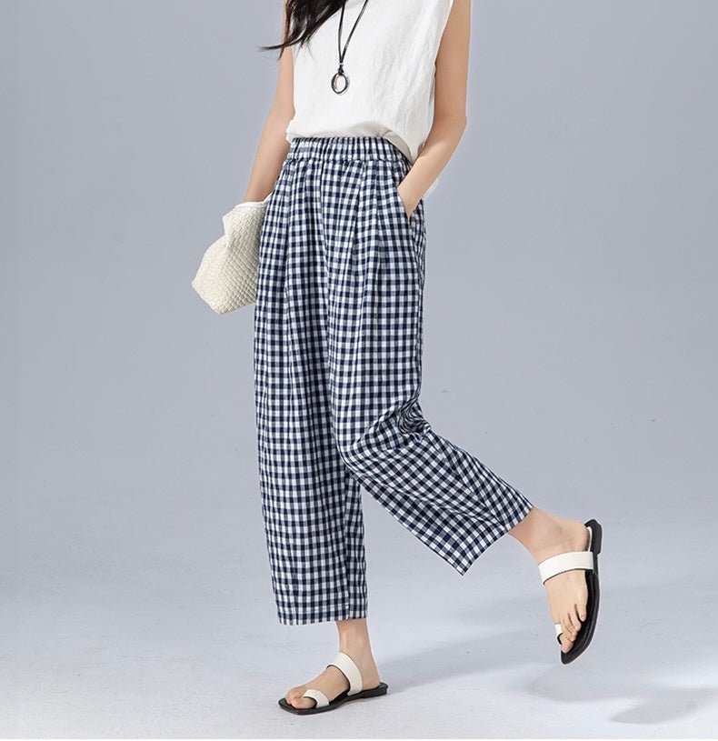 Clara - Gingham Trousers - Nora & Ivy Boutique