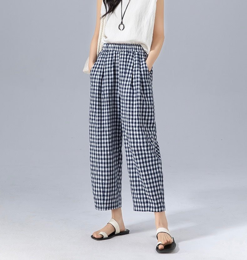 Clara - Gingham Trousers - Nora & Ivy Boutique