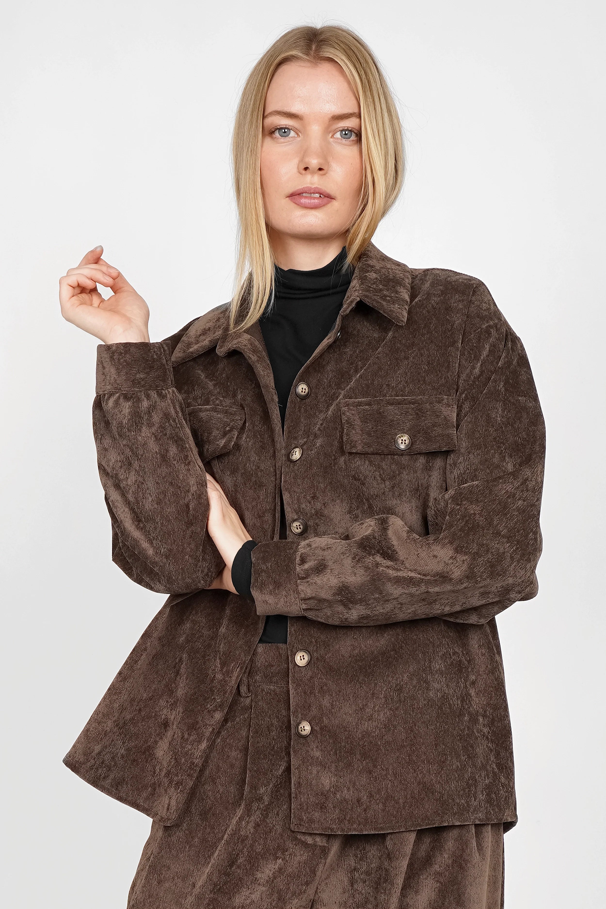 POULA cord overshirt