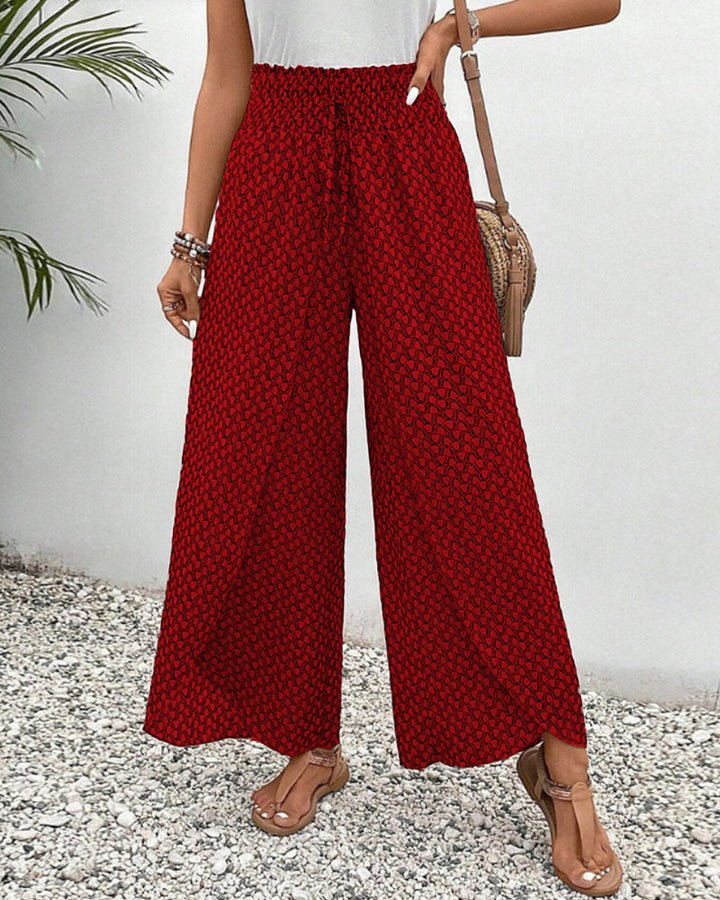 Julia - Printed Smocked Waist Trousers - Nora & Ivy Boutique