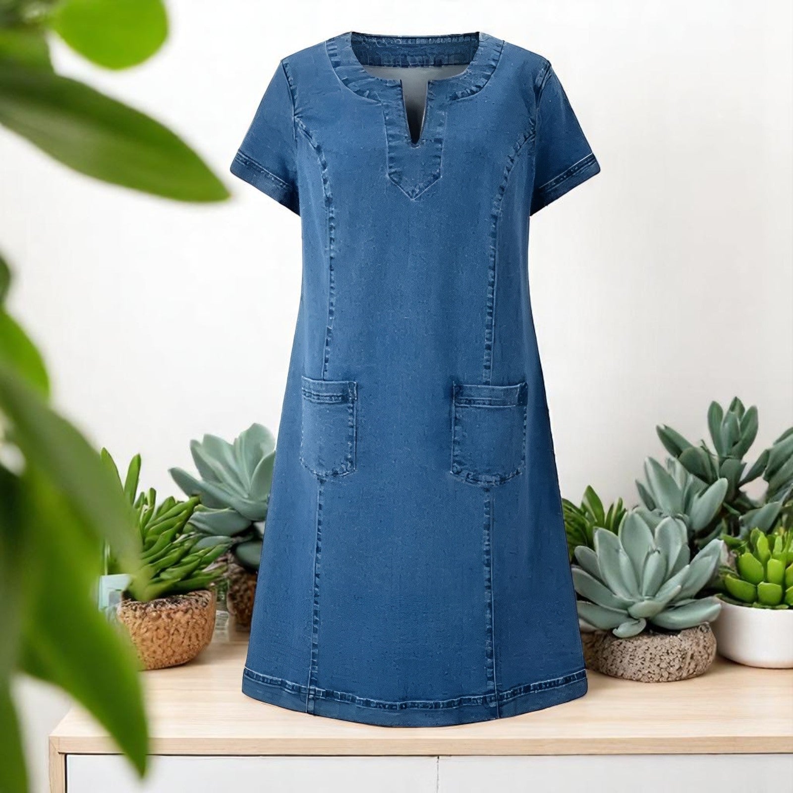 Gidget | Graceful Denim Dress - Nora & Ivy Boutique