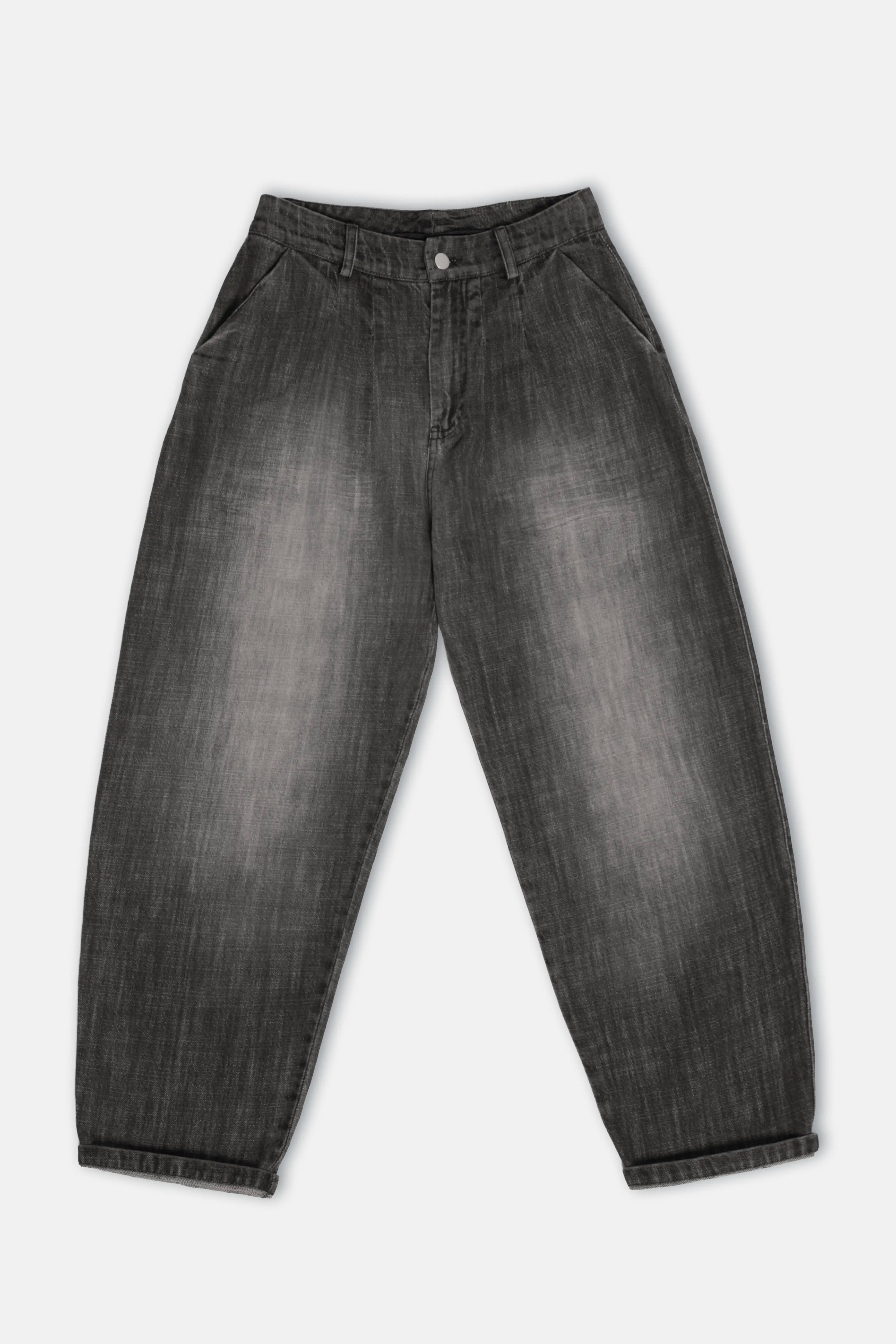 SAIKA relaxed tapered trousers in denim look