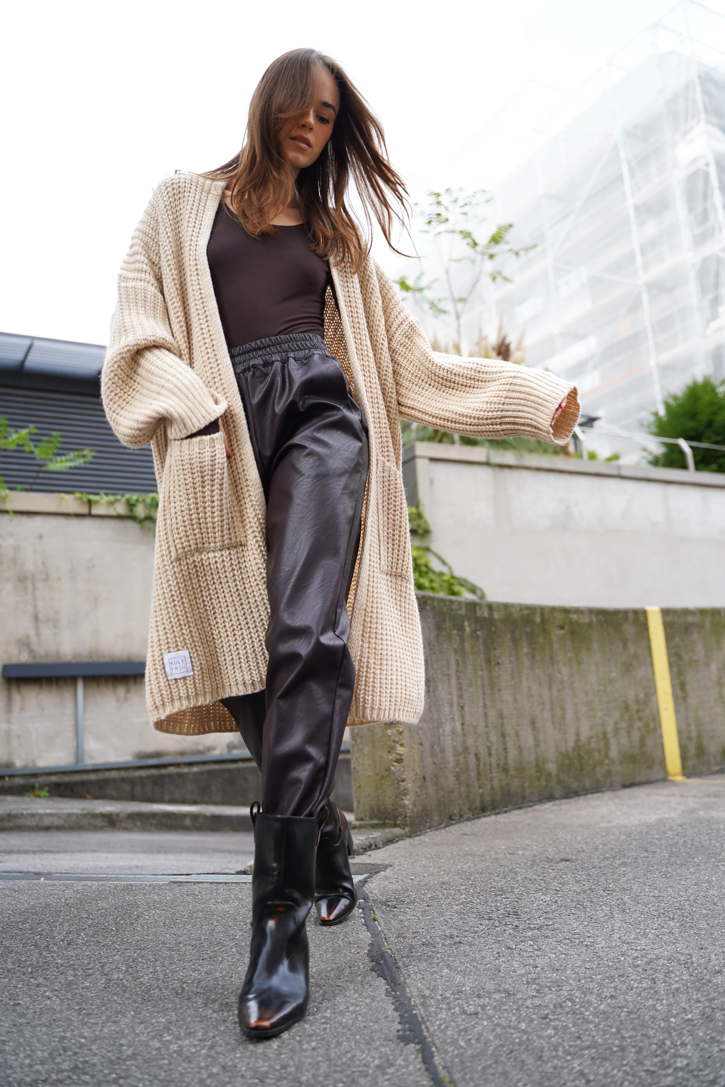 SOOMIN faux leather joggers