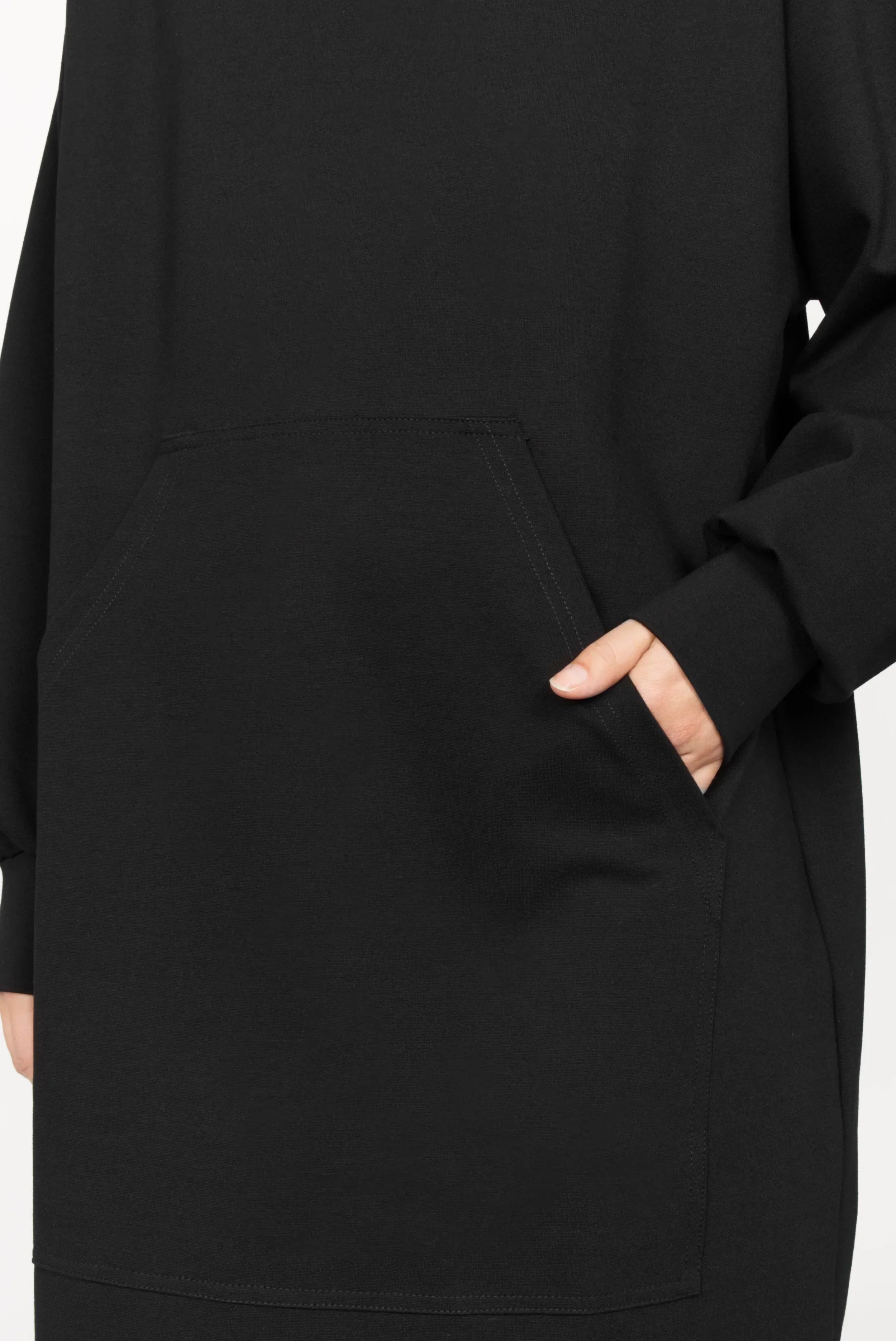 SYNNI kangaroo pocket high collar dress