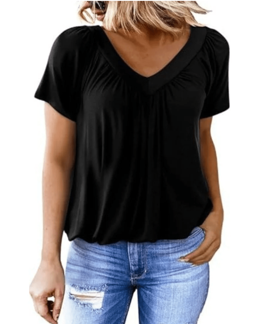 KATHLEEN Casual V - Neck Top - Nora & Ivy Boutique