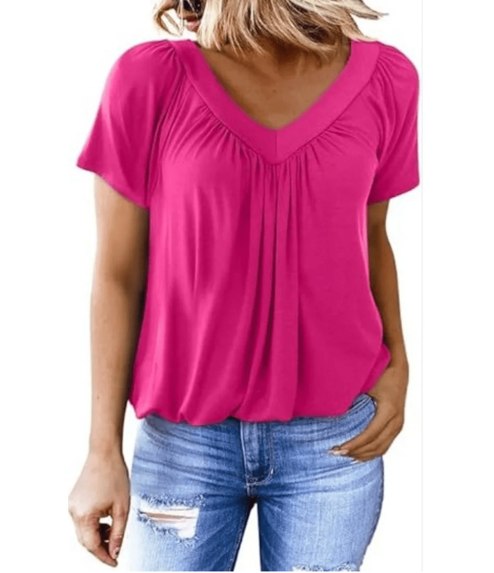 KATHLEEN Casual V - Neck Top - Nora & Ivy Boutique