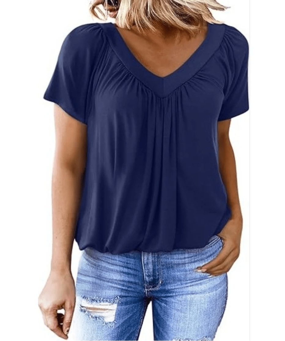 KATHLEEN Casual V - Neck Top - Nora & Ivy Boutique