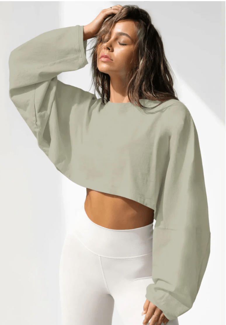 SKYE™ - Casual Cropped Pullover Sweatshirt - Nora & Ivy Boutique