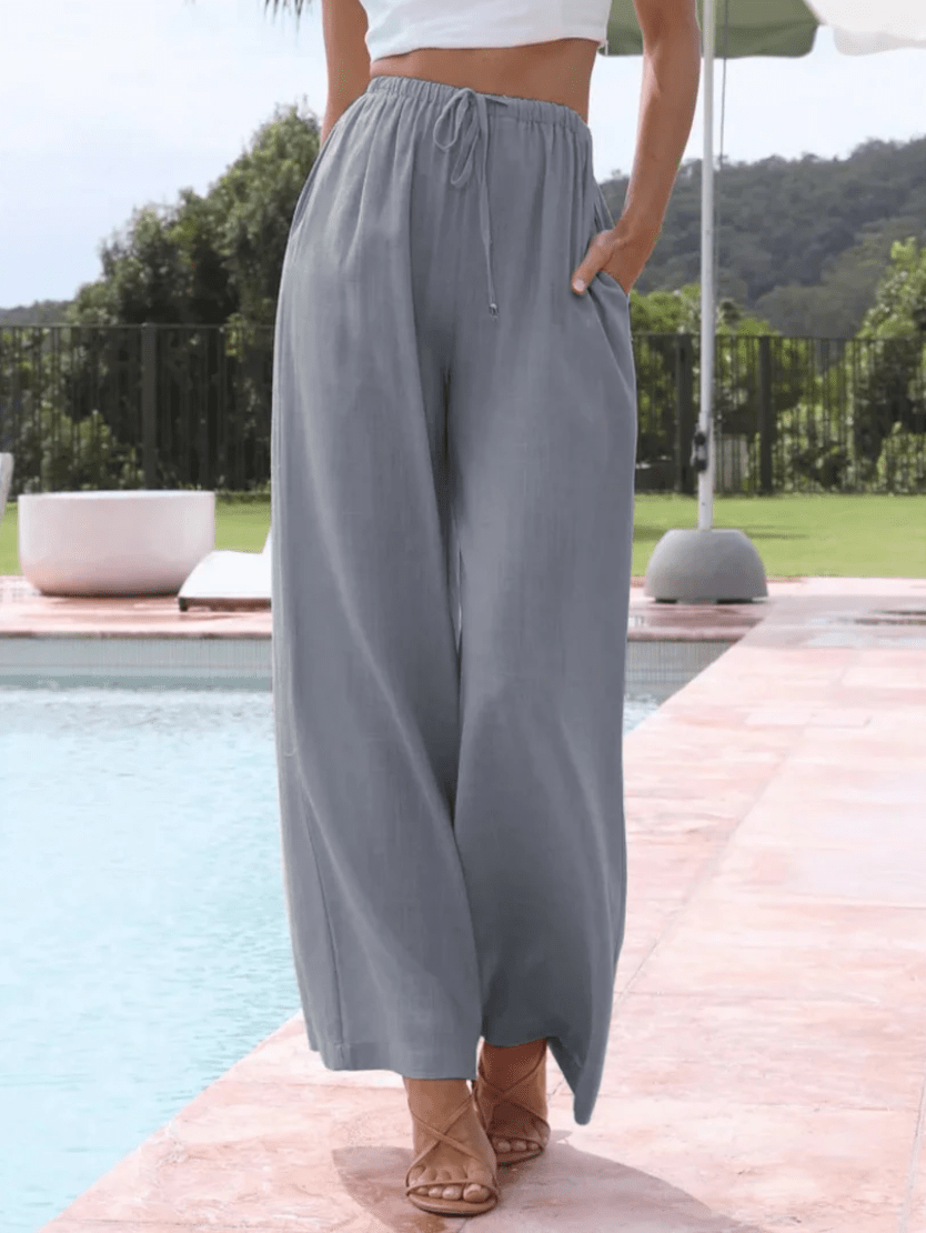 VIRENA™ – Relaxed Lightweight Wide Leg Summer Trousers - Nora & Ivy Boutique
