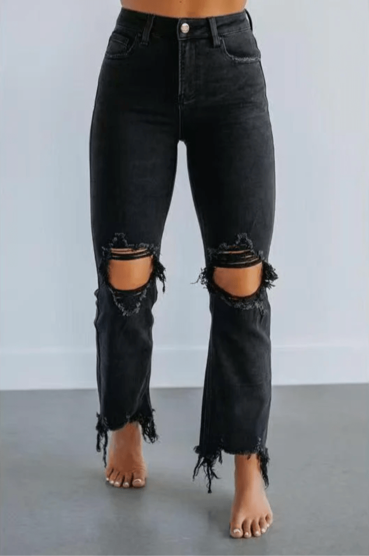 TALA™ – Casual Washed Slim - Fit Ripped Jeans - Nora & Ivy Boutique