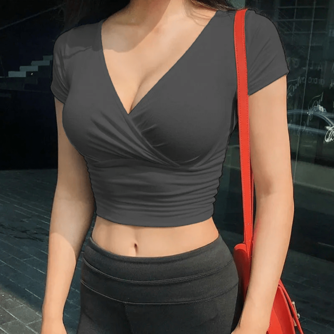 ELAYNE™ – Chic V - Neck Crop Top - Nora & Ivy Boutique