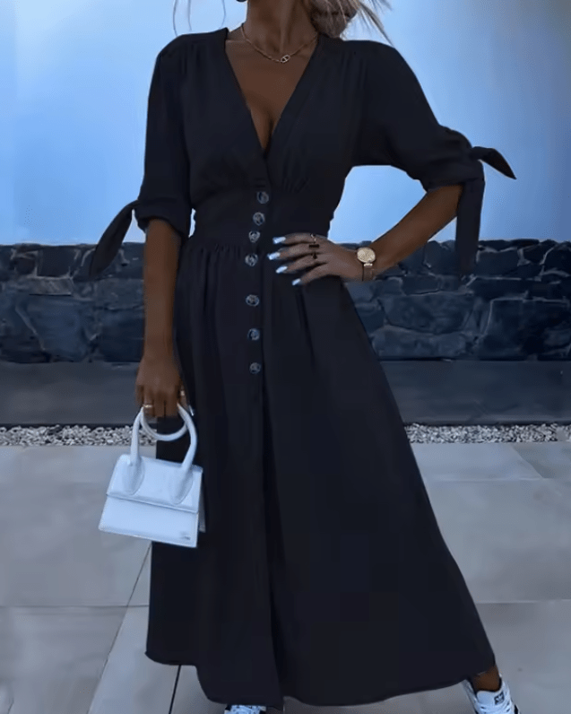 Sabrina | Classic Button Dress - Nora & Ivy Boutique