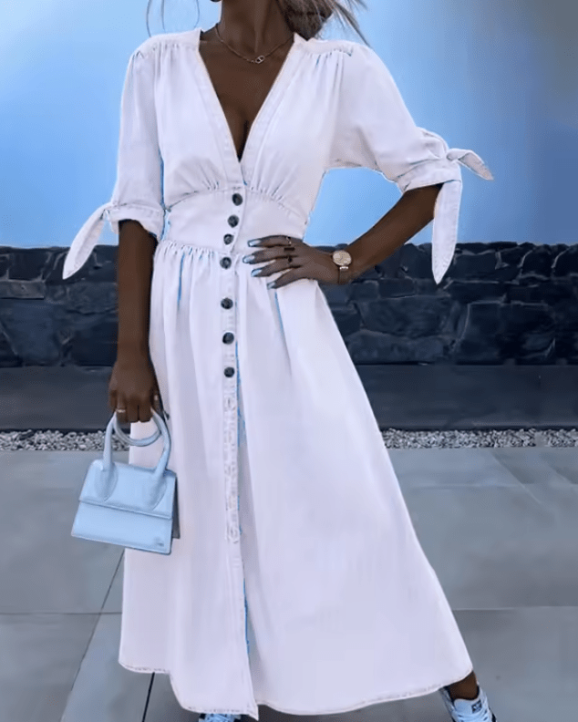 Sabrina | Classic Button Dress - Nora & Ivy Boutique