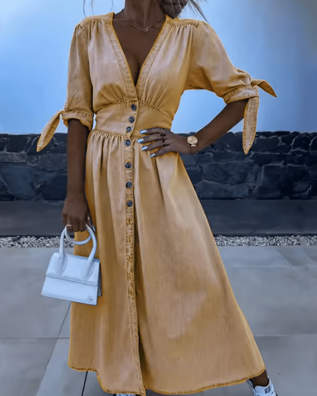 Sabrina | Classic Button Dress - Nora & Ivy Boutique