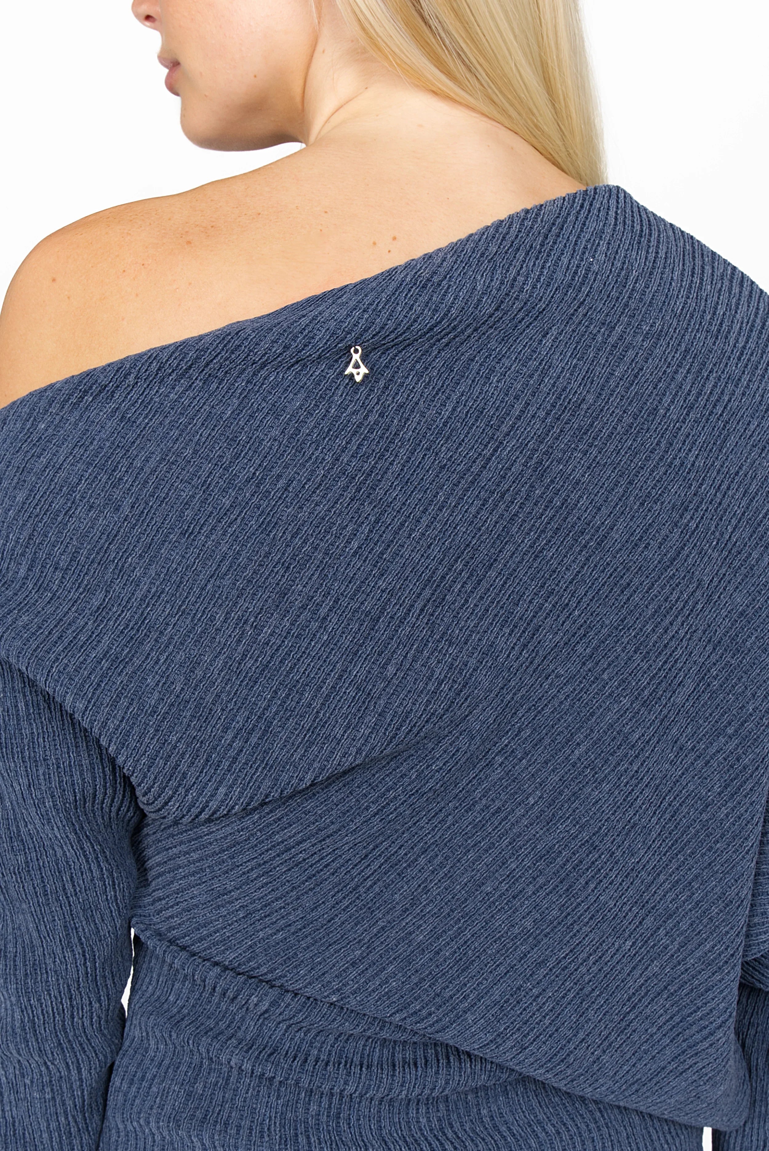 TALIE one-shoulder top in pleated crepe jersey